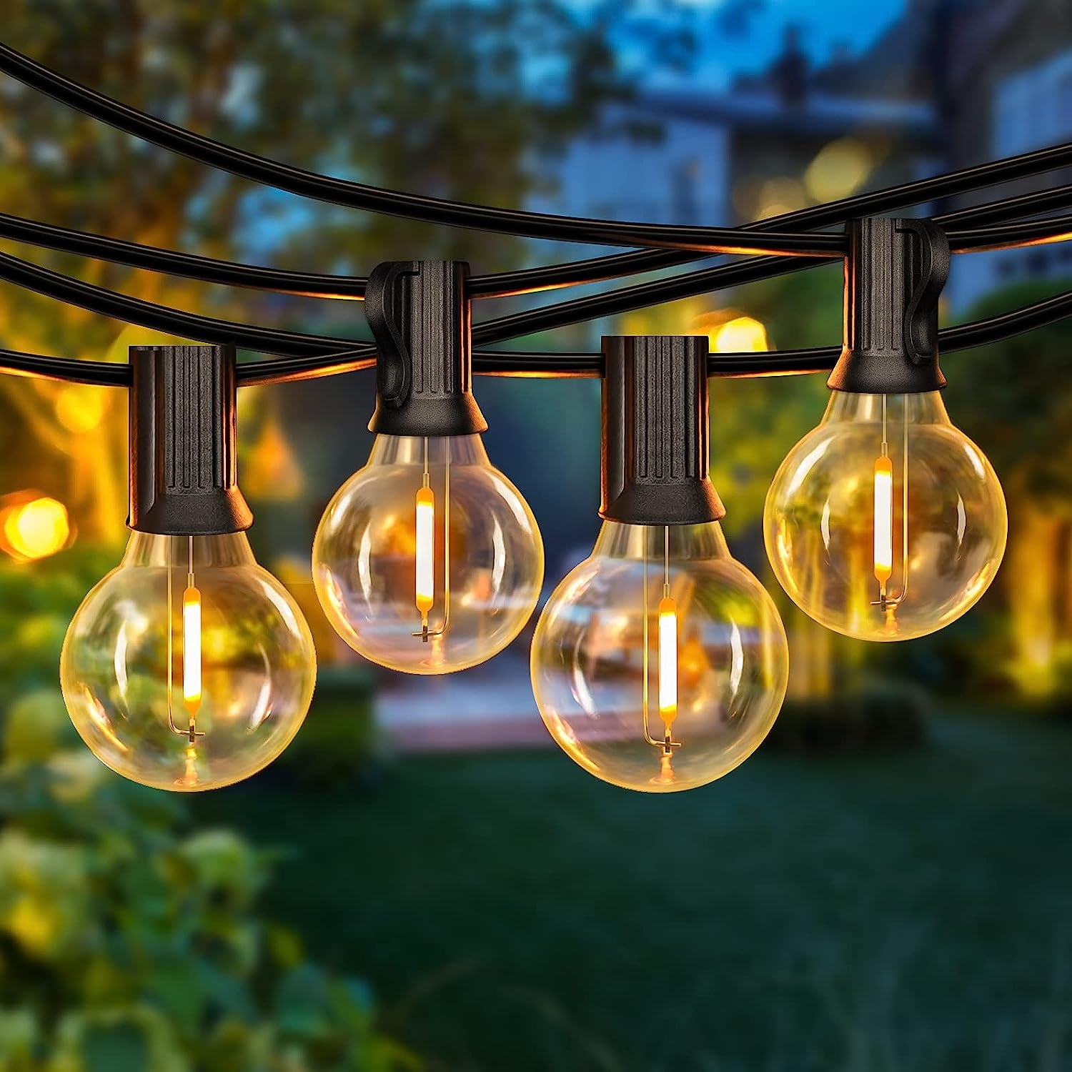 50FT Shatterproof LED Globe String Lights - Dimmable, Waterproof Edison Bulbs for Outdoor Patio, Party, and Wedding Decor