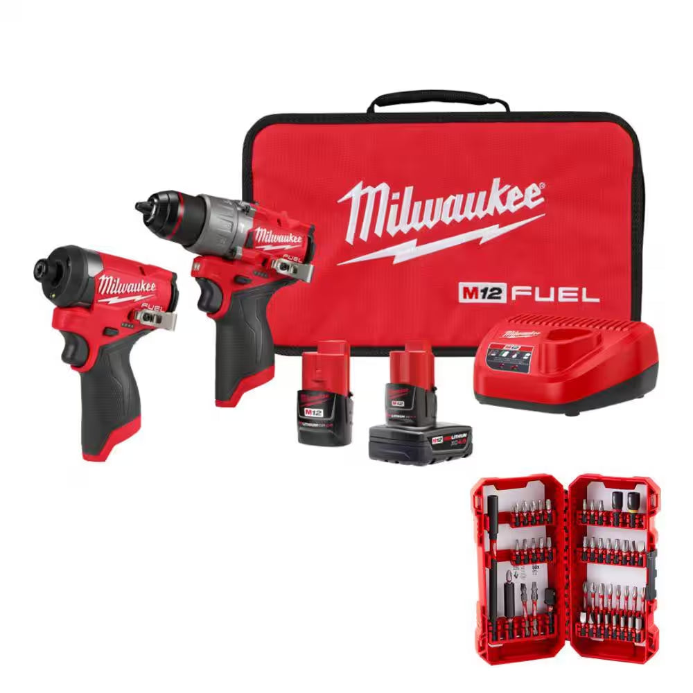 M12 FUEL 12V Brushless Cordless Hammer Drill & Impact Driver Combo