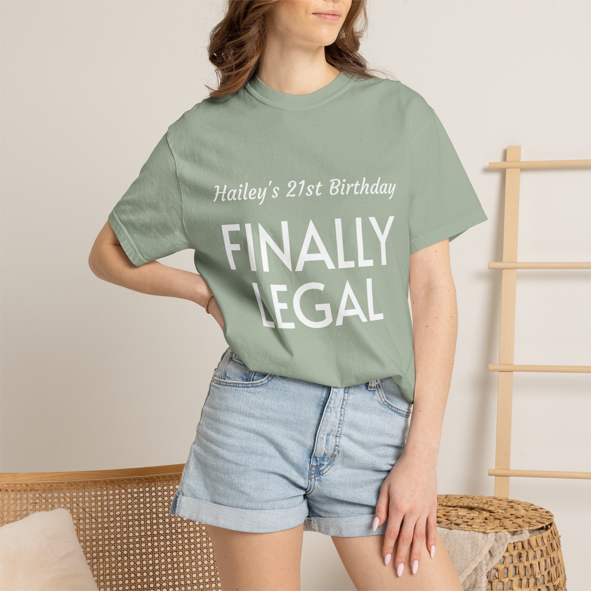Finally Legal 21st Birthday T-Shirt — Personalized "Hailey's 21st Birthday" Design