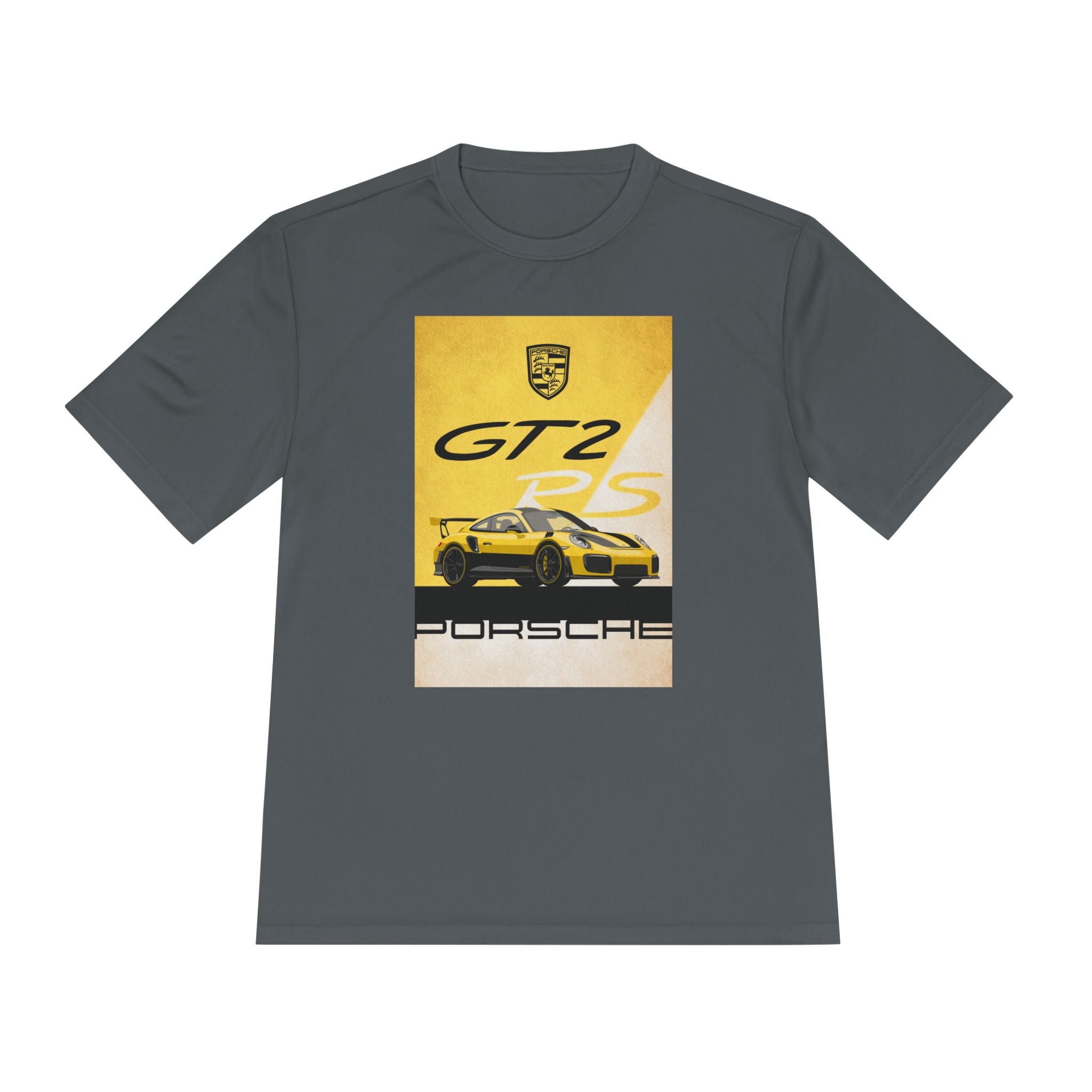 Porsche GT2 Racing Tee — Vintage Yellow GT2 Sport Car Graphic Shirt