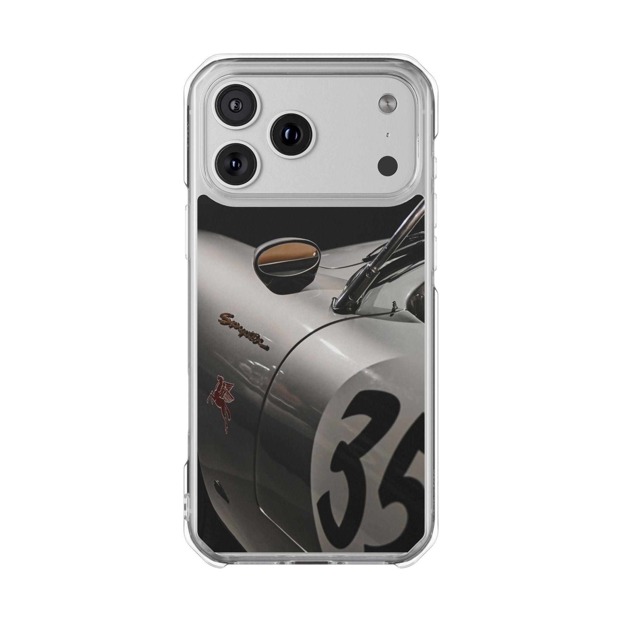 Clear Magnetic Impact Phone Case – Vintage Racing #35 Design