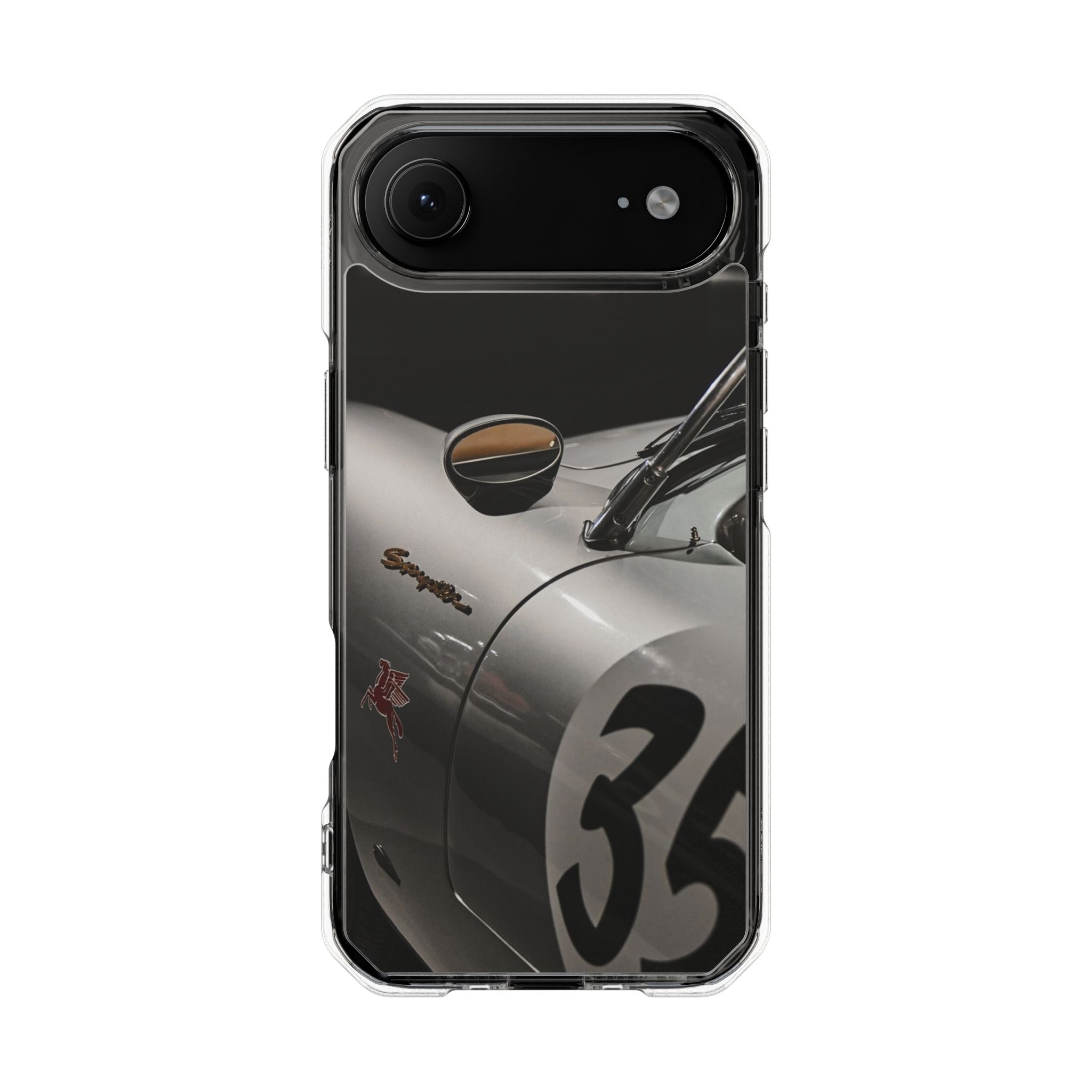 Clear Magnetic Impact Phone Case – Vintage Racing #35 Design