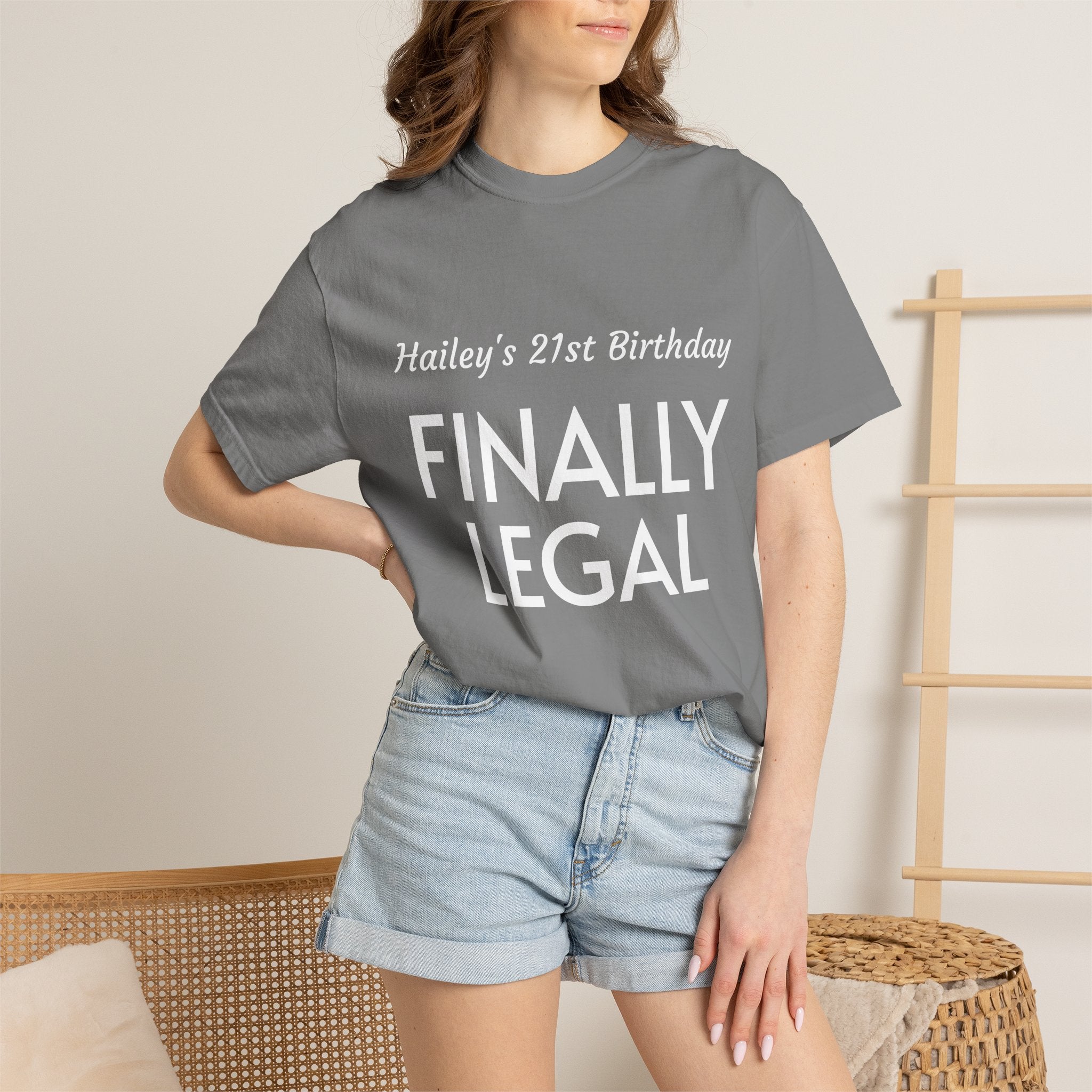 Finally Legal 21st Birthday T-Shirt — Personalized "Hailey's 21st Birthday" Design