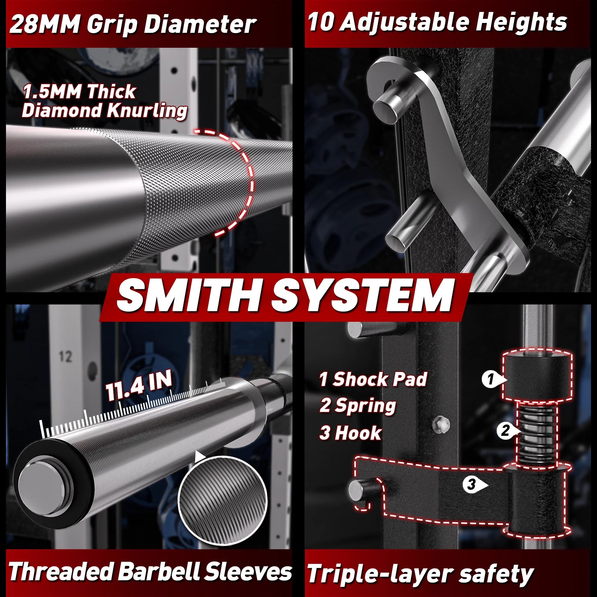 PMAX 5600 Home Gym Smith Machine with Integrated Weight System