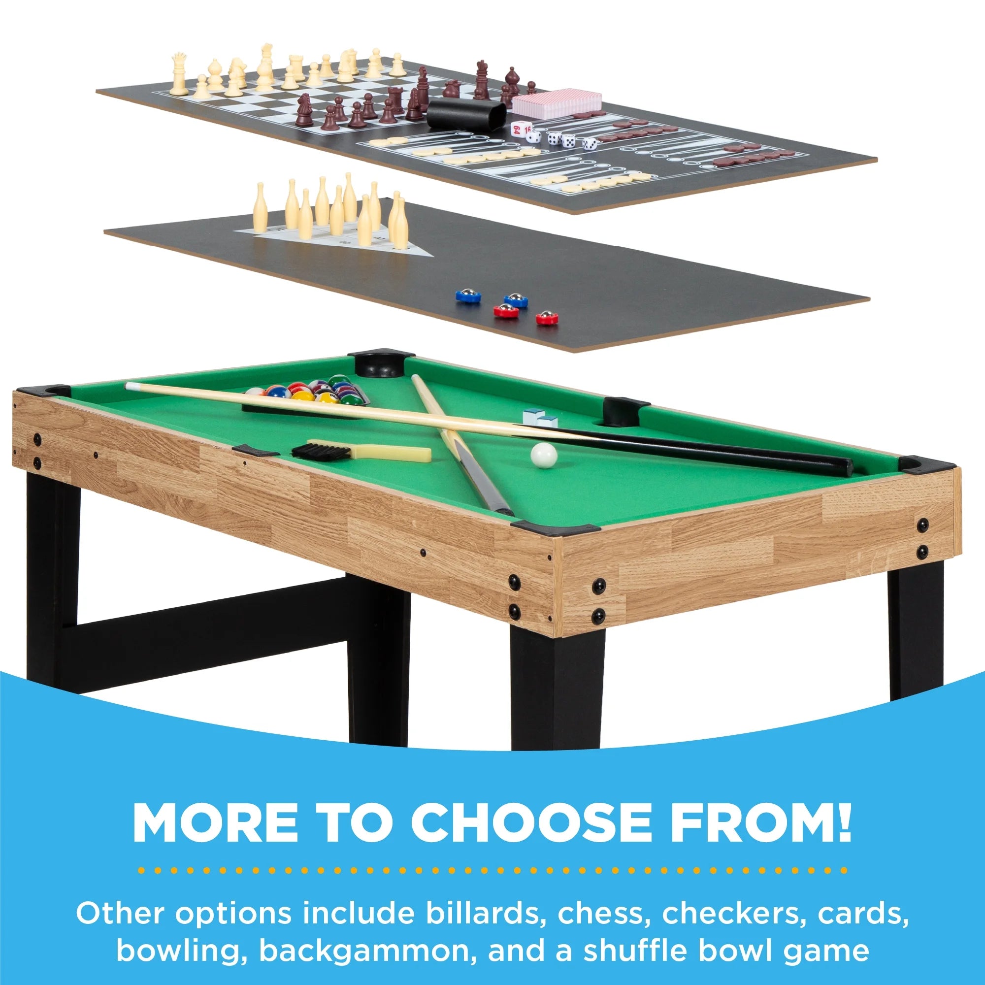 2x4Ft 10-in-1 Combo Game Table - Hockey, Foosball, Pool, Ping Pong & More