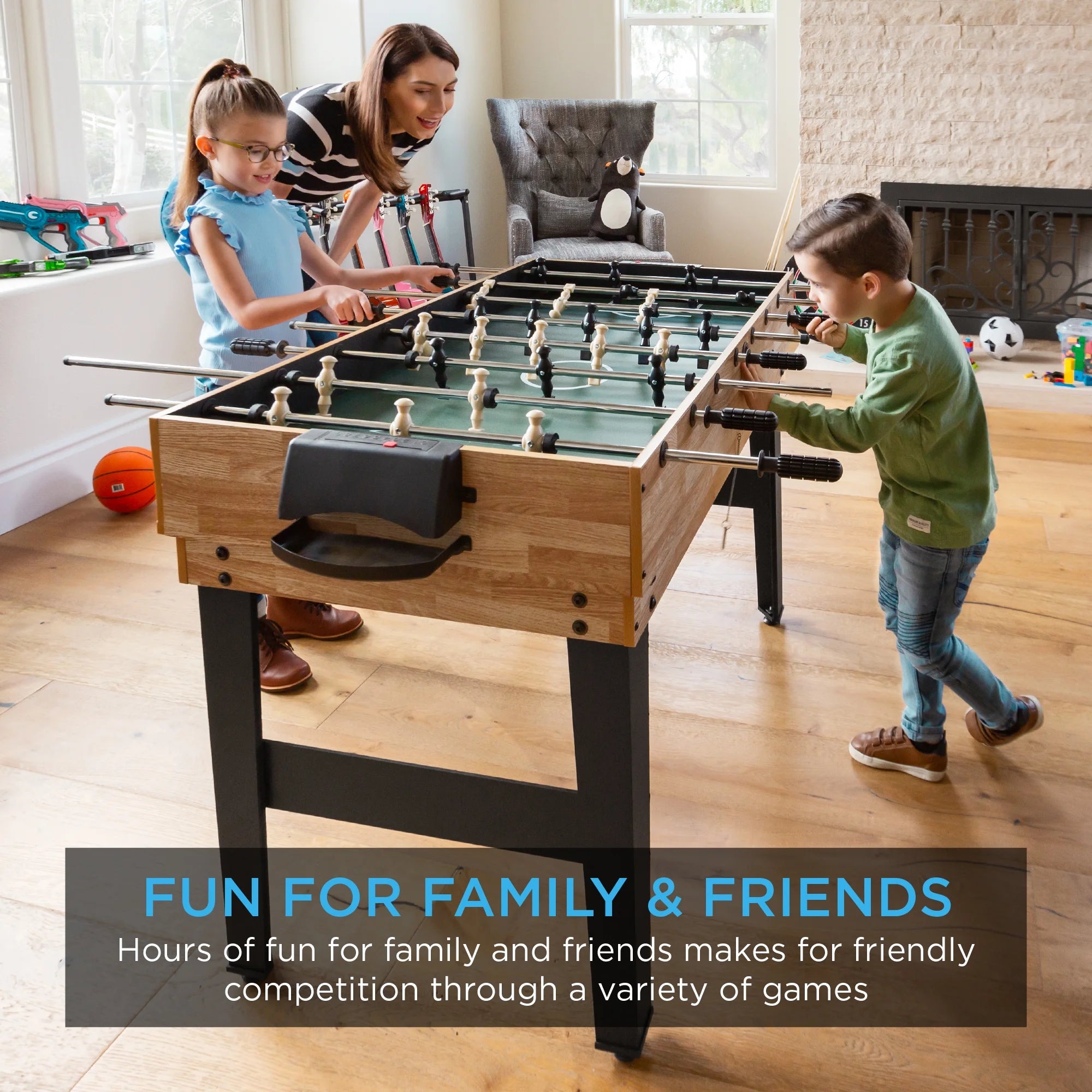2x4Ft 10-in-1 Combo Game Table - Hockey, Foosball, Pool, Ping Pong & More
