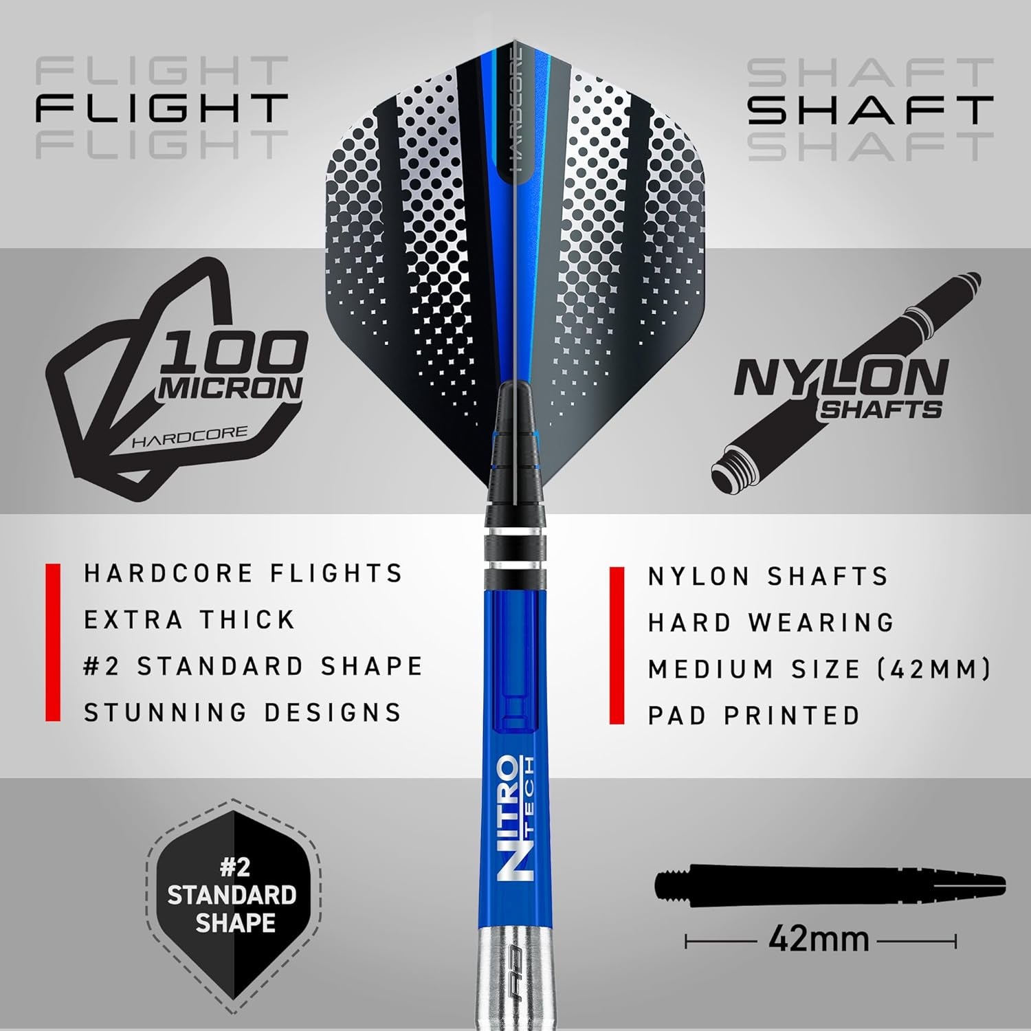 Razor Edge Original 28g Tungsten Darts Set with Premium Flights & Stems