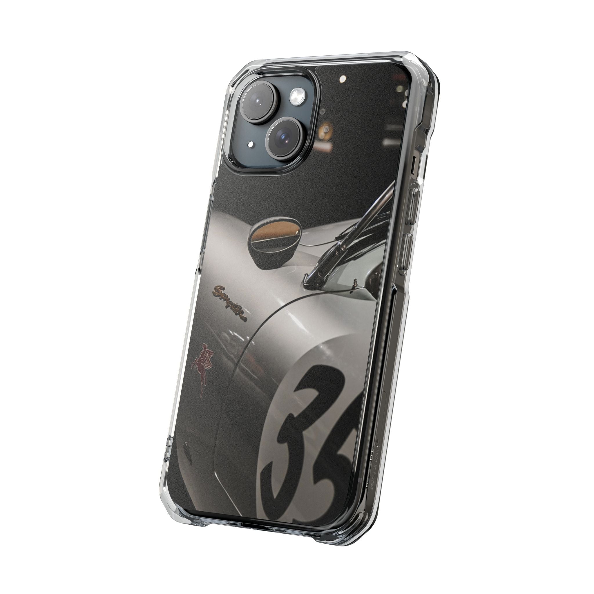 Clear Magnetic Impact Phone Case – Vintage Racing #35 Design