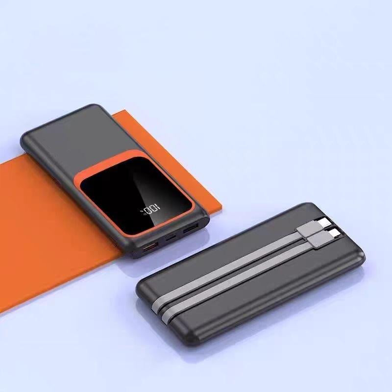 Portable 10000mAh Power Bank with Built-In Cables – PD 22.5W USB-C Charger for Heated Clothing, Smartphones, Tablets & More