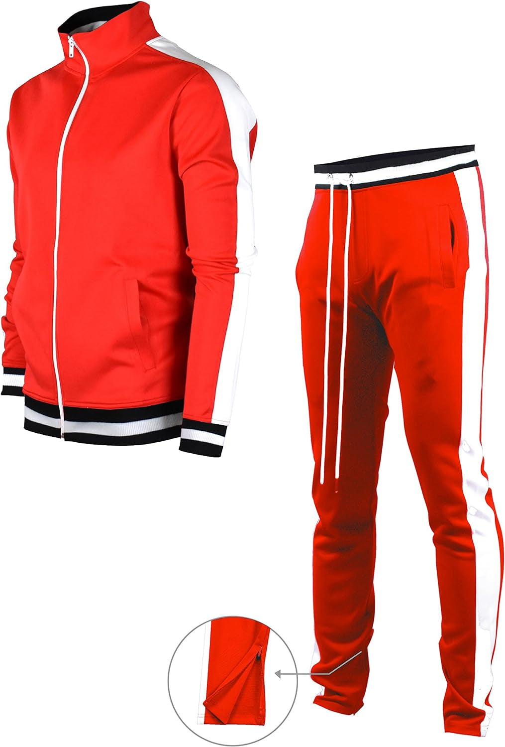 Men's Urban Hip Hop Track Jacket - Slim Fit with Side Taping