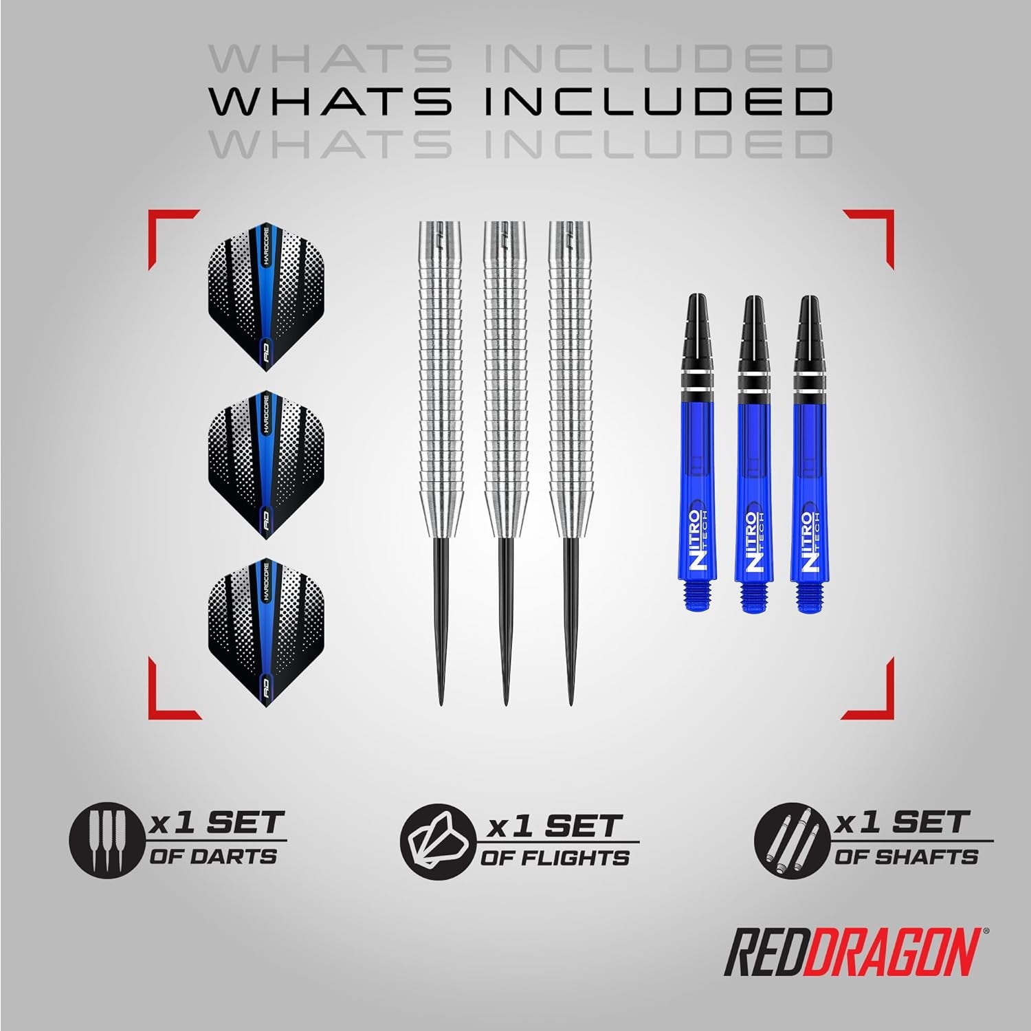 Razor Edge Original 28g Tungsten Darts Set with Premium Flights & Stems