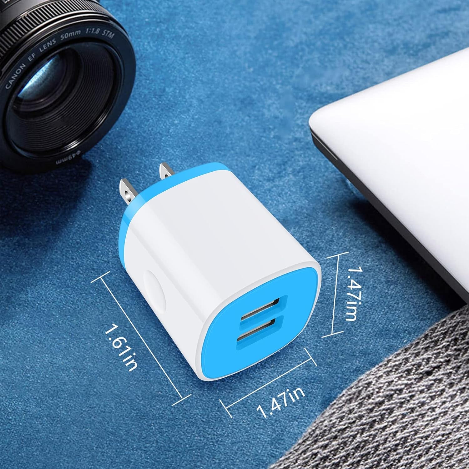 Fast charging for all devices: Dual-port charging block delivers 2.1A power for quicker, efficient charging