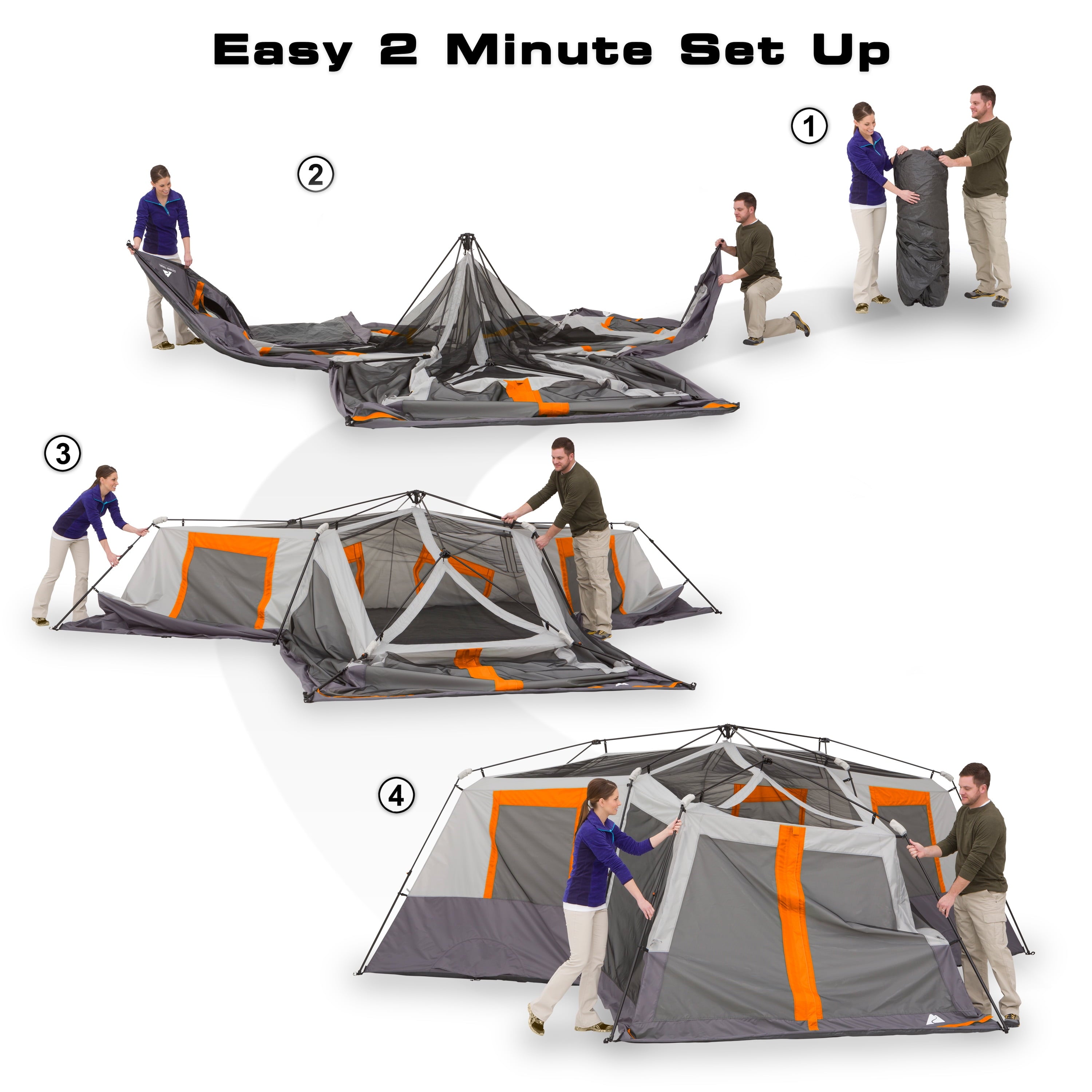 Spacious 12-Person 3-Room Instant Cabin Tent with Screen Room – 20' x 18', 56.5 lbs