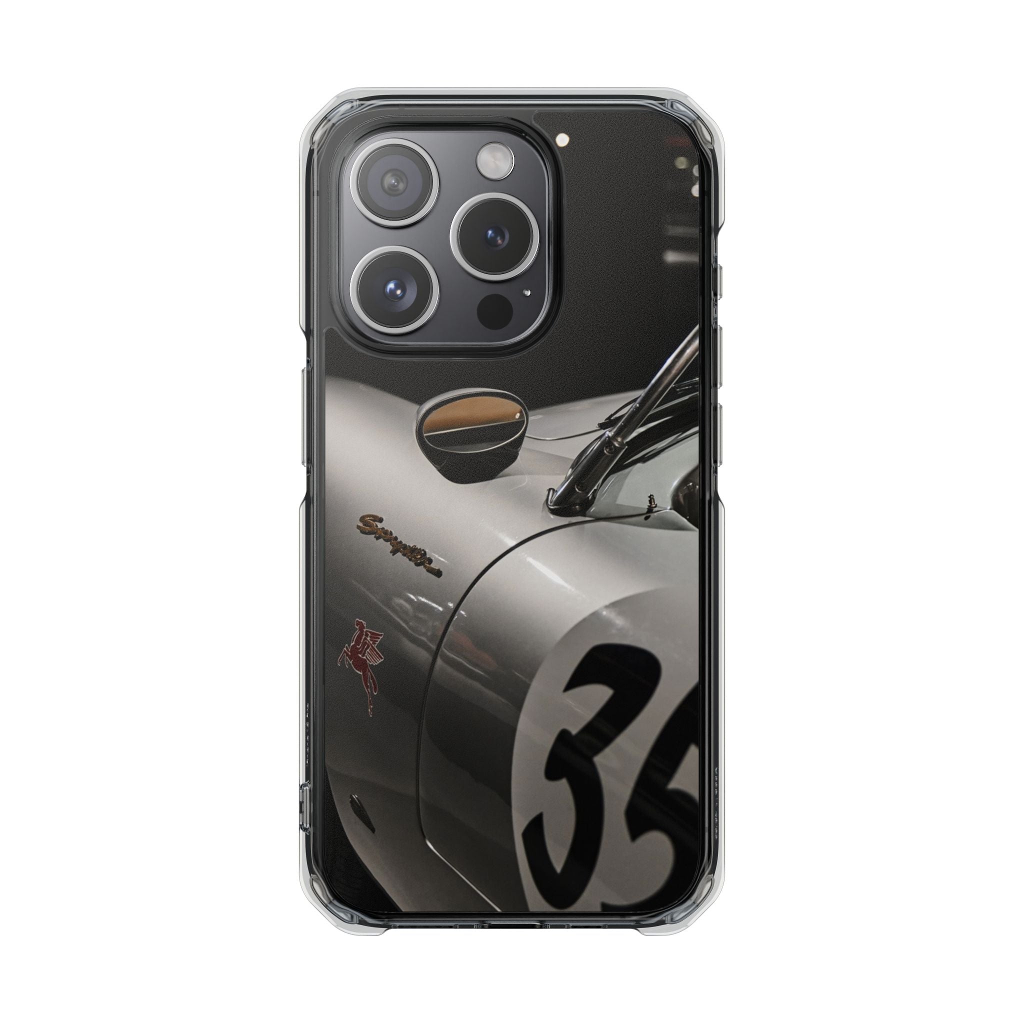 Clear Magnetic Impact Phone Case – Vintage Racing #35 Design