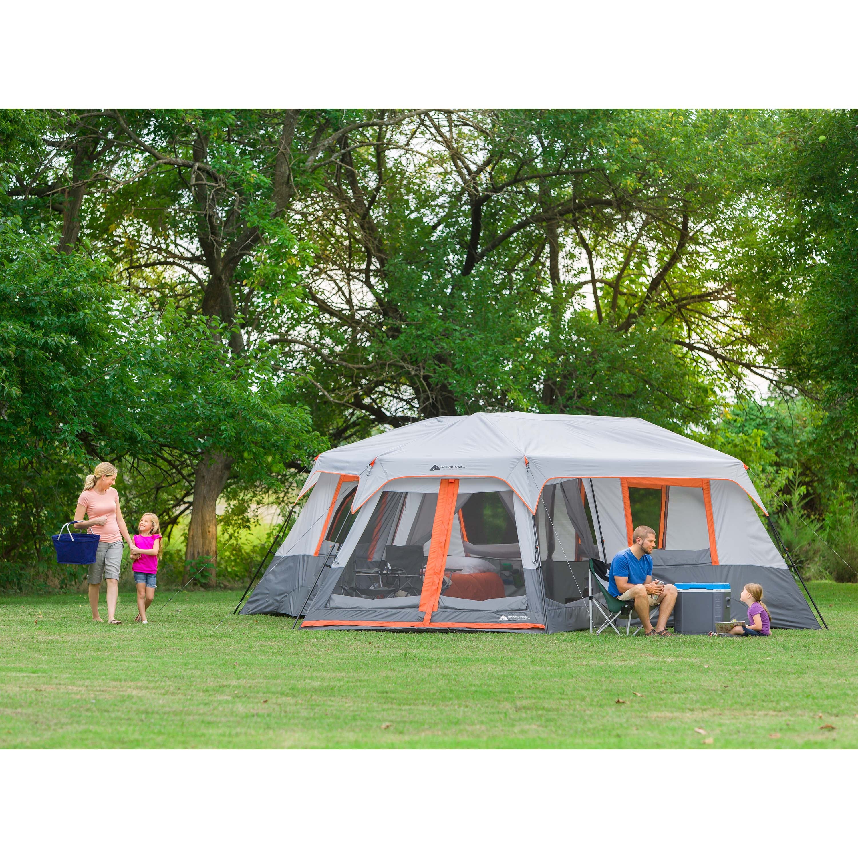 Spacious 12-Person 3-Room Instant Cabin Tent with Screen Room – 20' x 18', 56.5 lbs