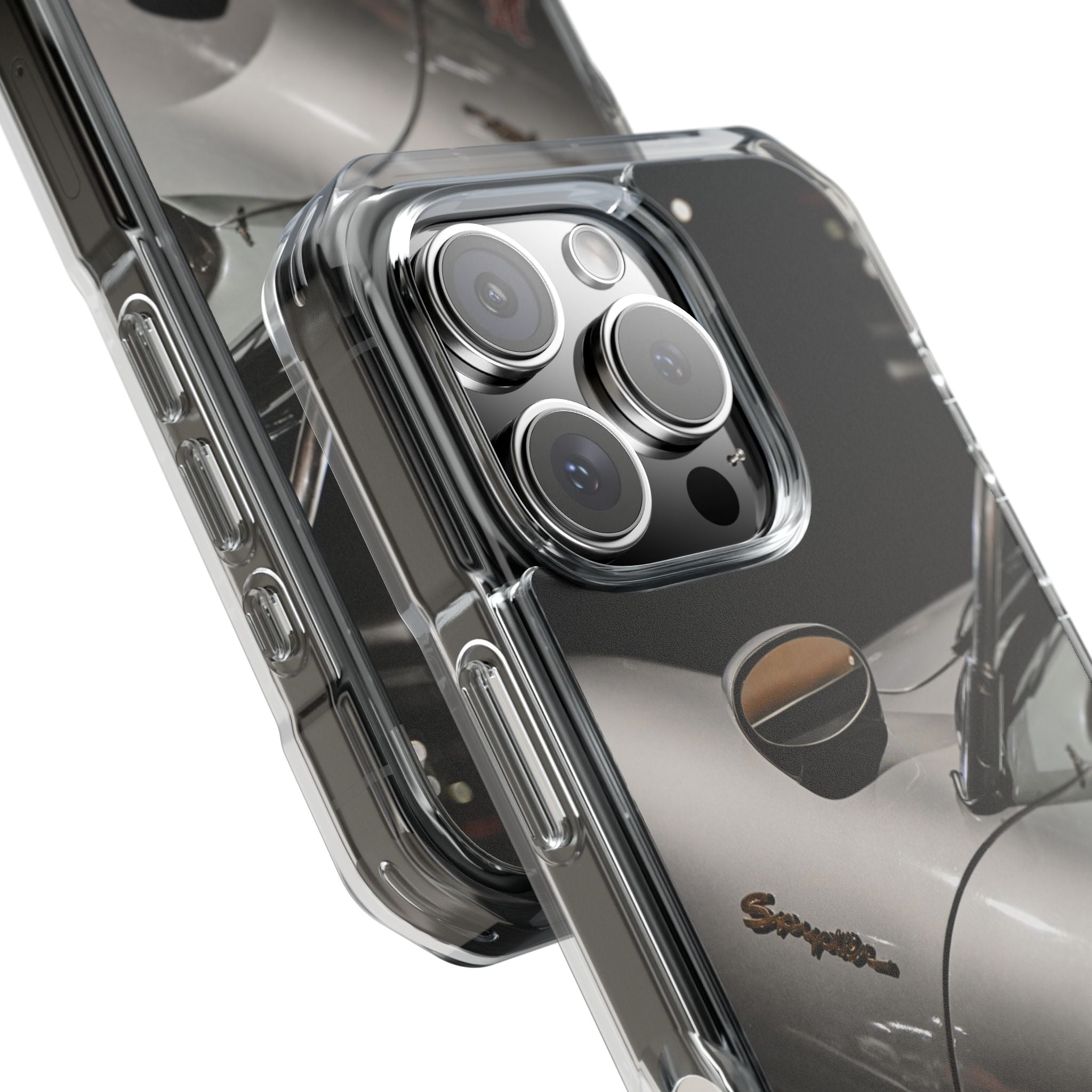 Clear Magnetic Impact Phone Case – Vintage Racing #35 Design