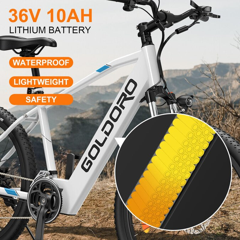 Electric Bike 26-In X7 - 250W/36Vmaxax - 18 MPH - Large Size - Full Suspension - E-Bike with Brushless Motor - Dual Disc Brakes