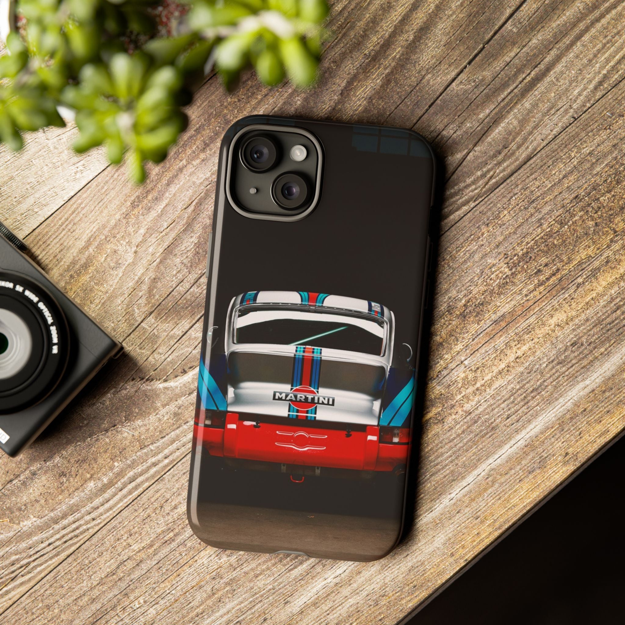 Classic Racecar Tough Phone Case — Retro Striped Vintage Sports Car Design