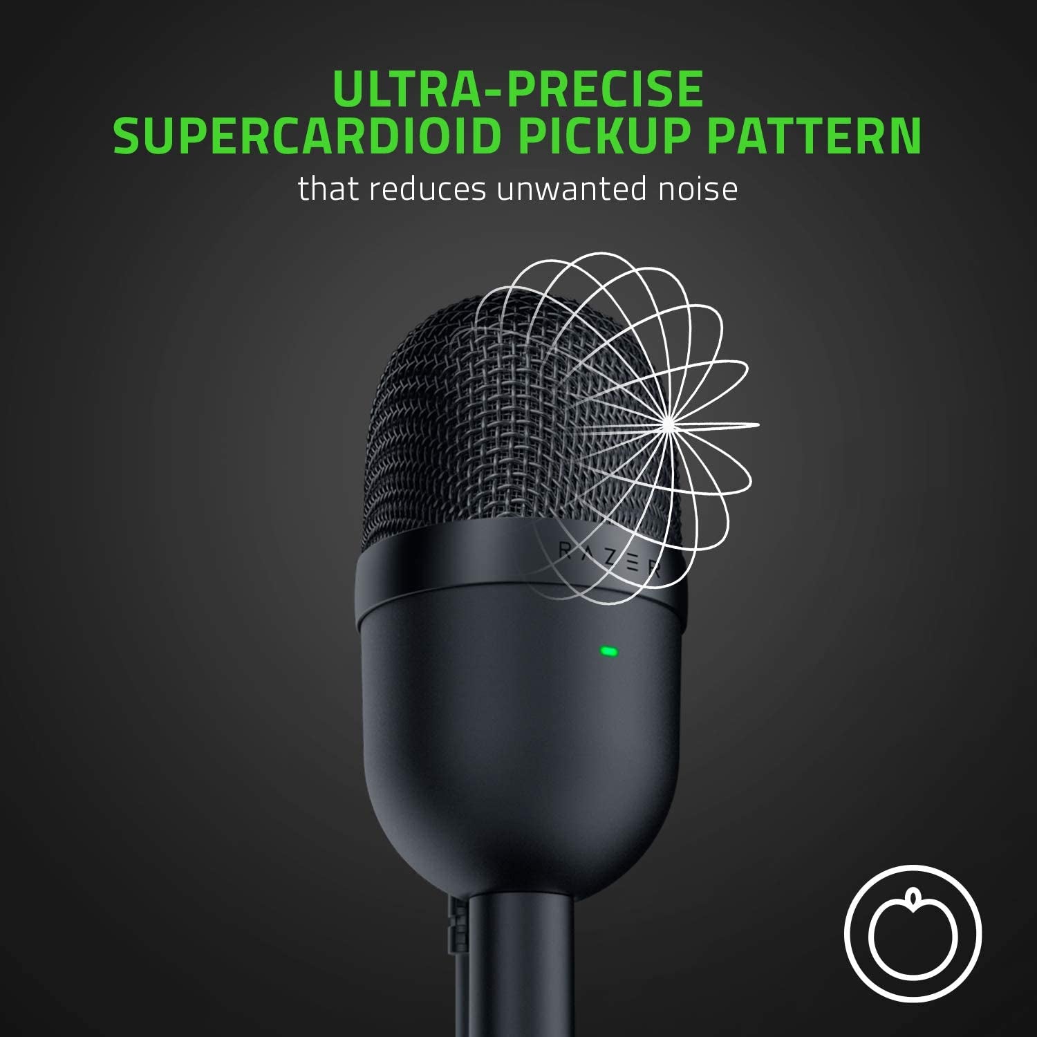 Seiren Mini USB Condenser Microphone - Professional Quality for Streaming & Gaming, Supercardioid Pickup, Shock-Resistant Tilting Stand, Classic Black