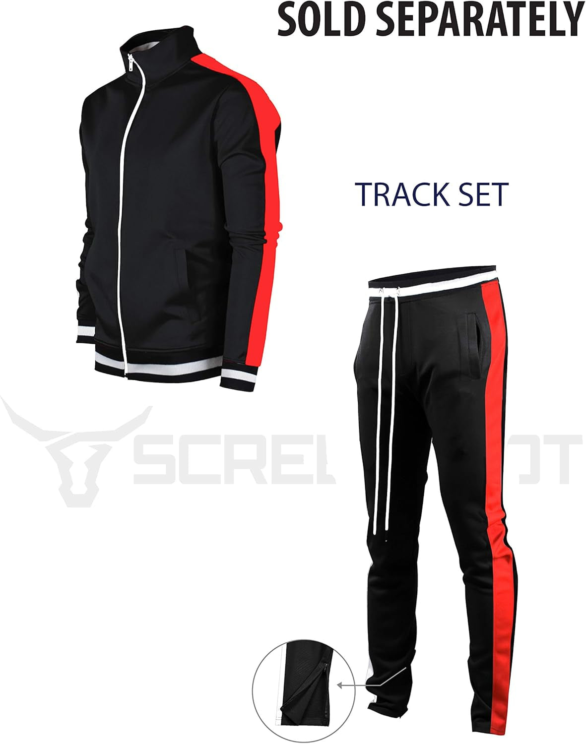 Men's Slim Fit Track Jacket - Urban Hip Hop Streetwear with Side Taping