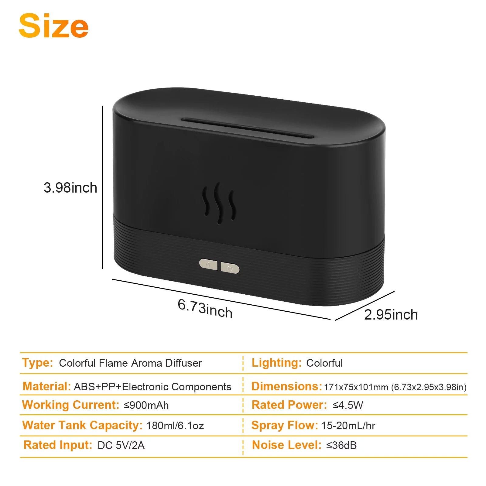 180ml Essential Oil Diffuser with 7-Color LED Light & Humidifier for Office & Home