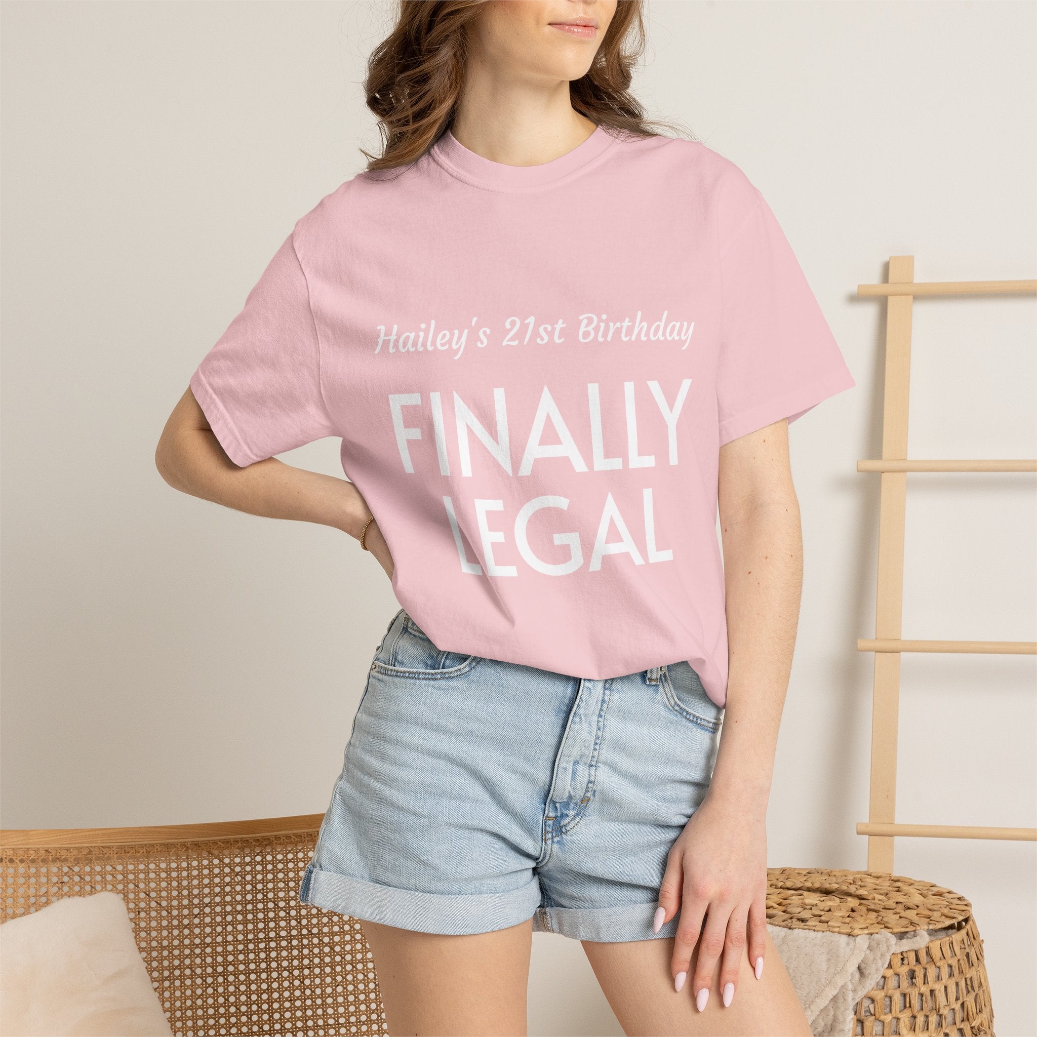 Finally Legal 21st Birthday T-Shirt — Personalized "Hailey's 21st Birthday" Design