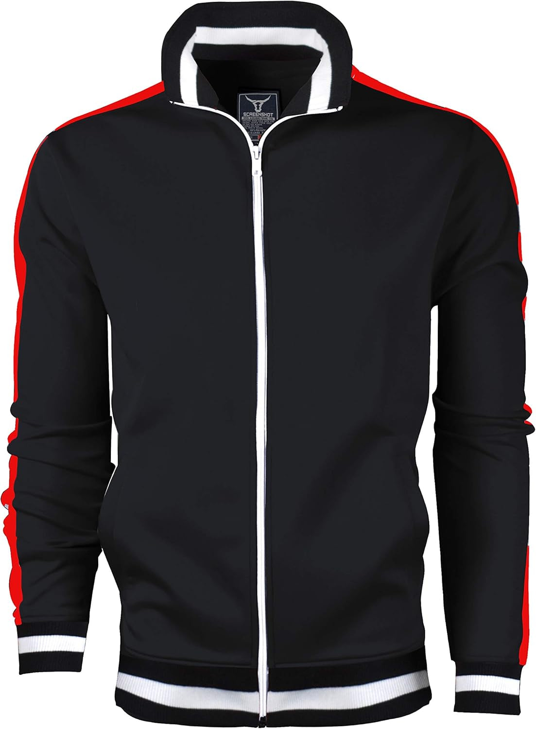 Men's Slim Fit Track Jacket - Urban Hip Hop Streetwear with Side Taping