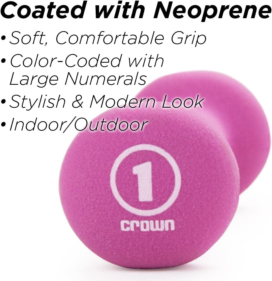 Neoprene Dumbbell Set with Rack - 1, 2, 3 Lbs Weights for Home & Outdoor Workouts