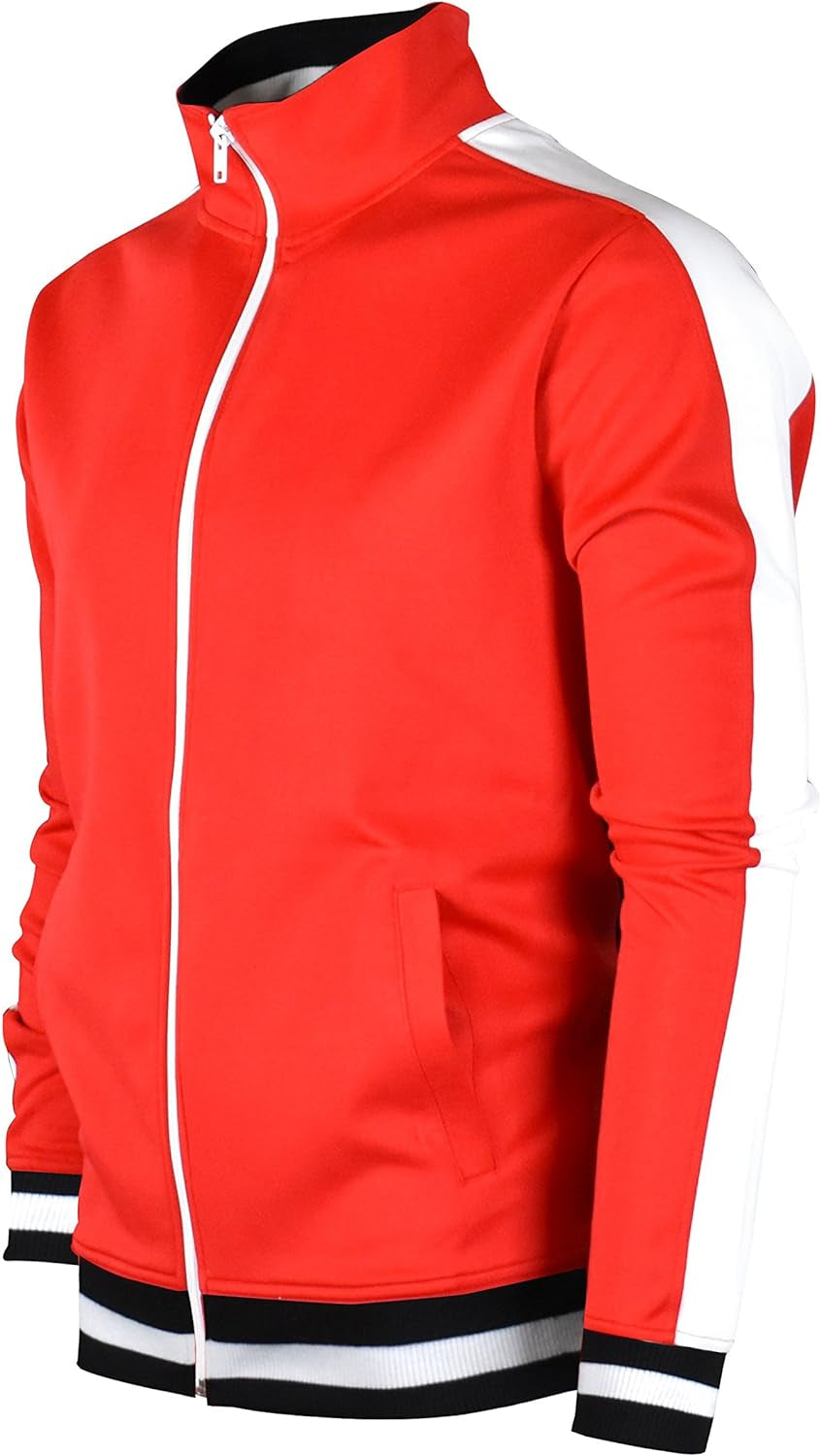 Men's Urban Hip Hop Track Jacket - Slim Fit with Side Taping