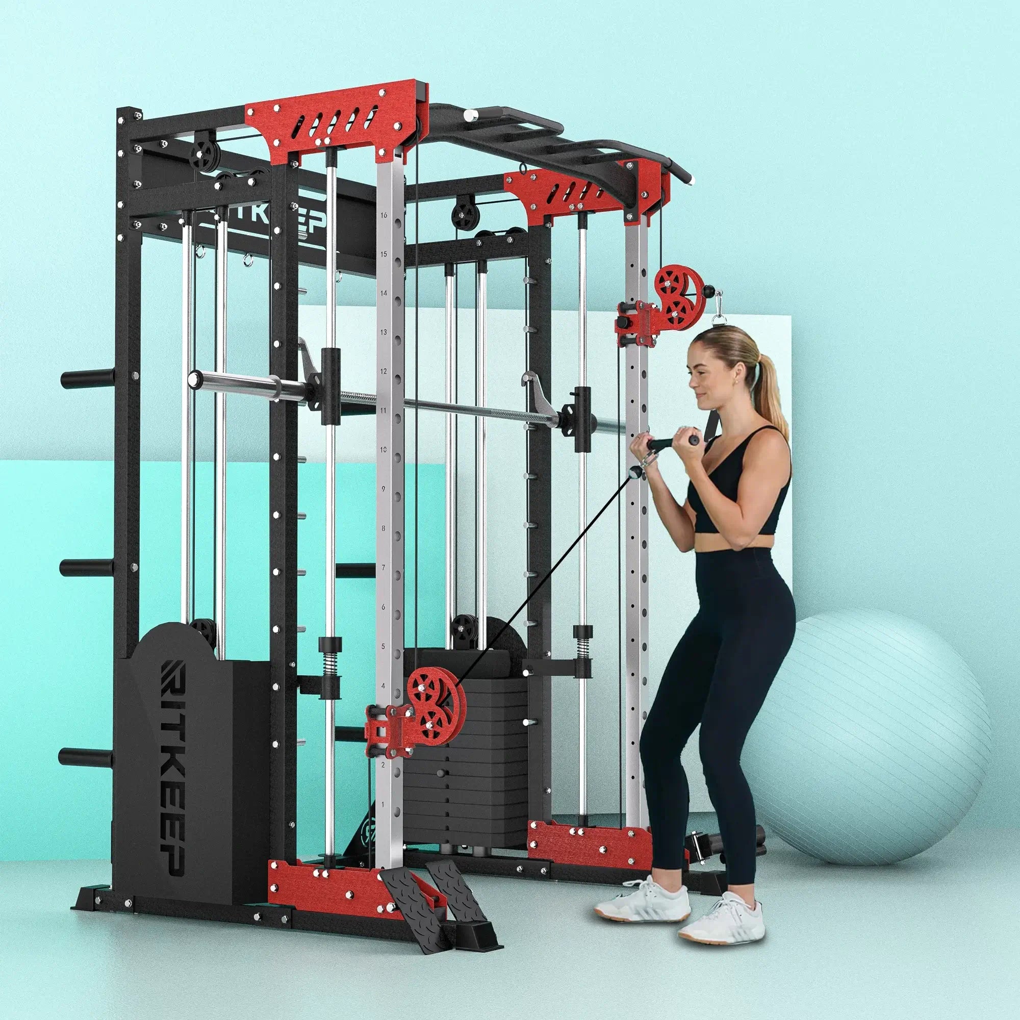 PMAX 5600 Home Gym Smith Machine with Integrated Weight System