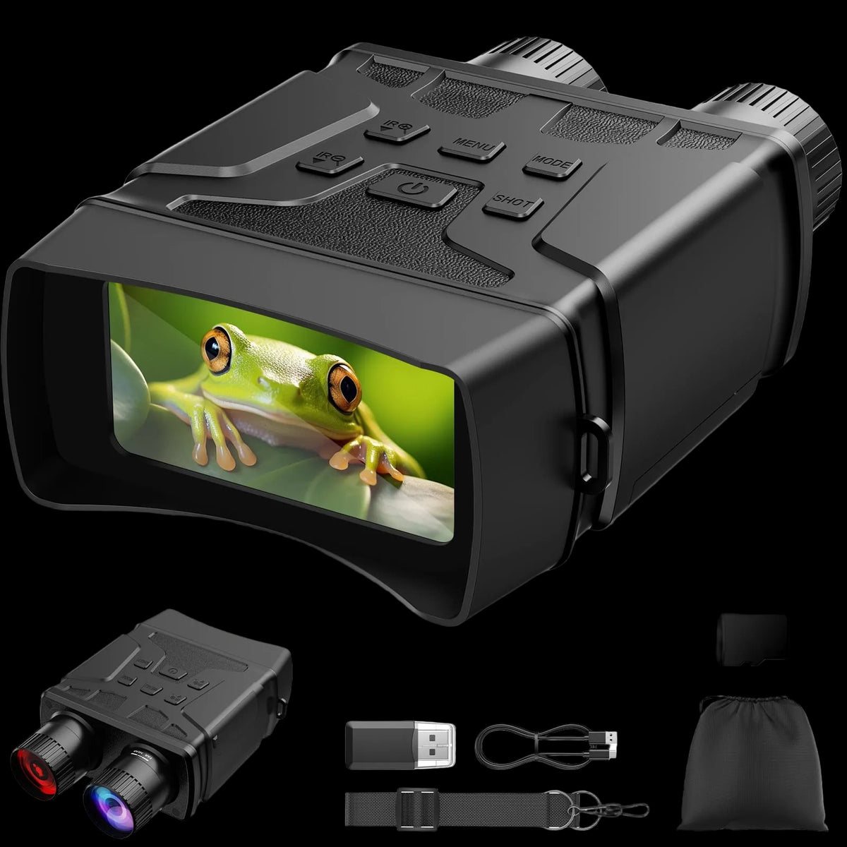 4K Night Vision Goggles for Adults, 10X Infrared Night Vision Binoculars, 40MP Photo and Video Capture, Type-C Rechargeable
