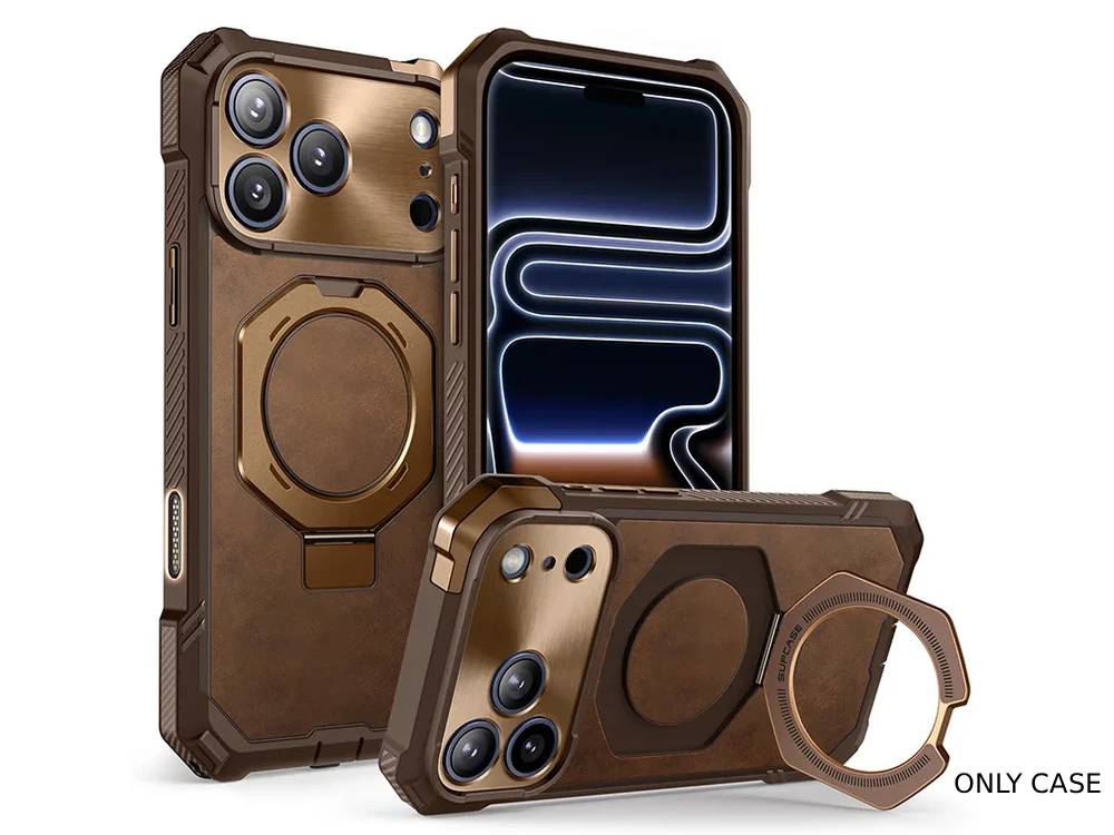 i-Blason Unicorn Beetle GRIP Premium Leather Case for iPhone 17 Pro Max - Brown