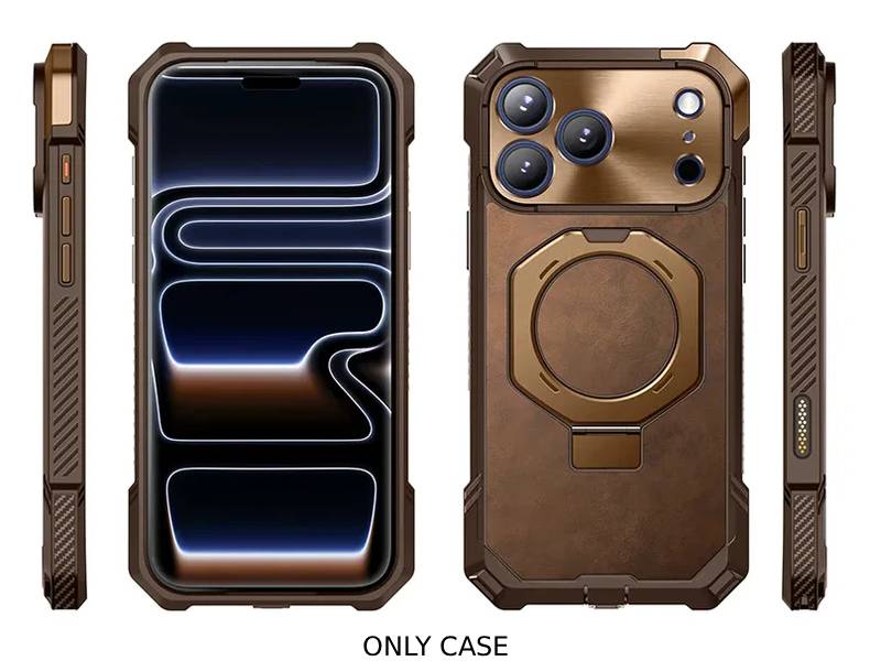 i-Blason Unicorn Beetle GRIP Premium Leather Case for iPhone 17 Pro Max - Brown