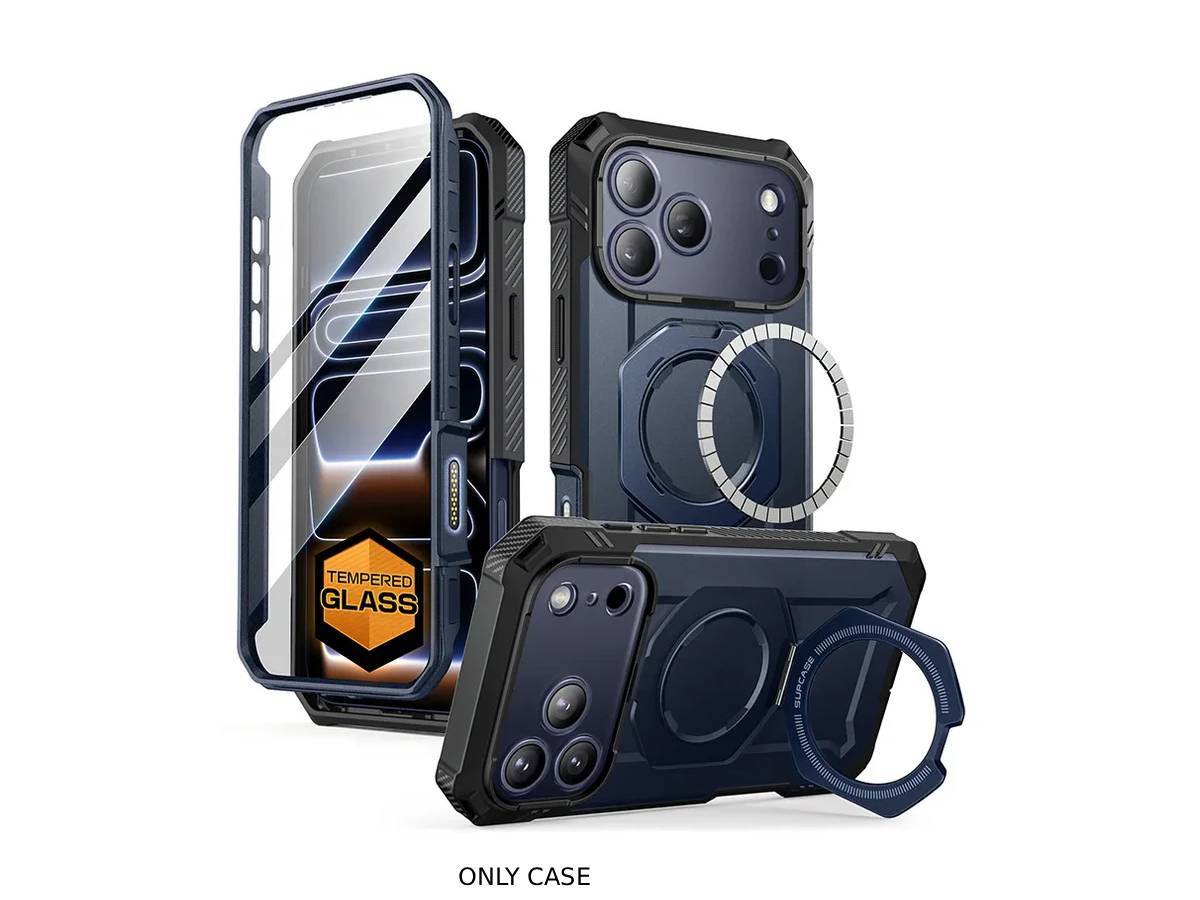 i-Blason Unicorn Beetle GRIP PRO MagSafe Case with HD Tempered Glass for iPhone 17 Pro - Blue