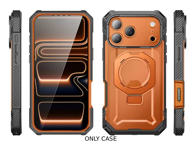 i-Blason Unicorn Beetle GRIP PRO MagSafe Case with HD Tempered Glass for iPhone 17 Pro - Orange
