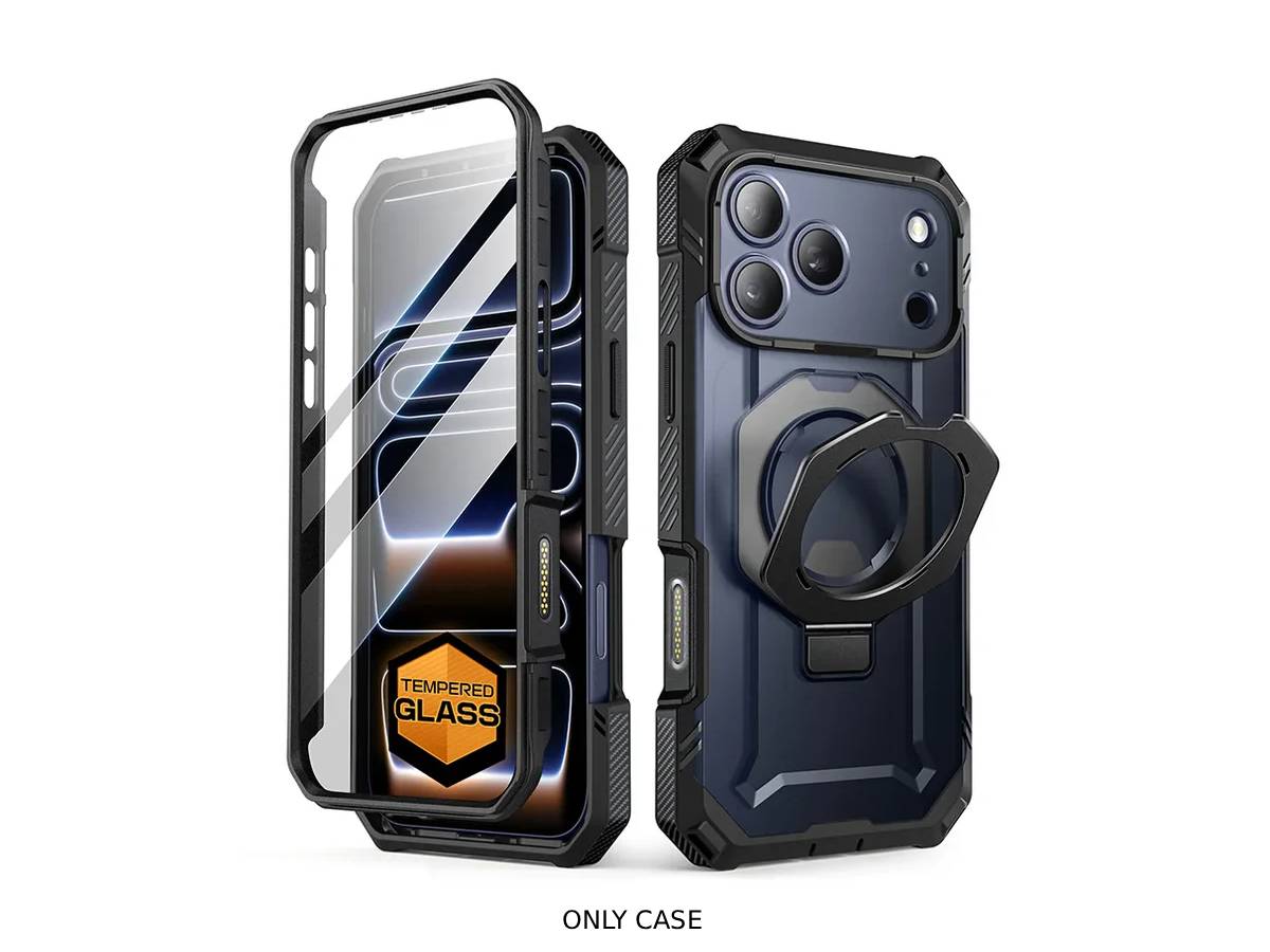 i-Blason Unicorn Beetle GRIP PRO MagSafe Case with HD Tempered Glass for iPhone 17 Pro - Black