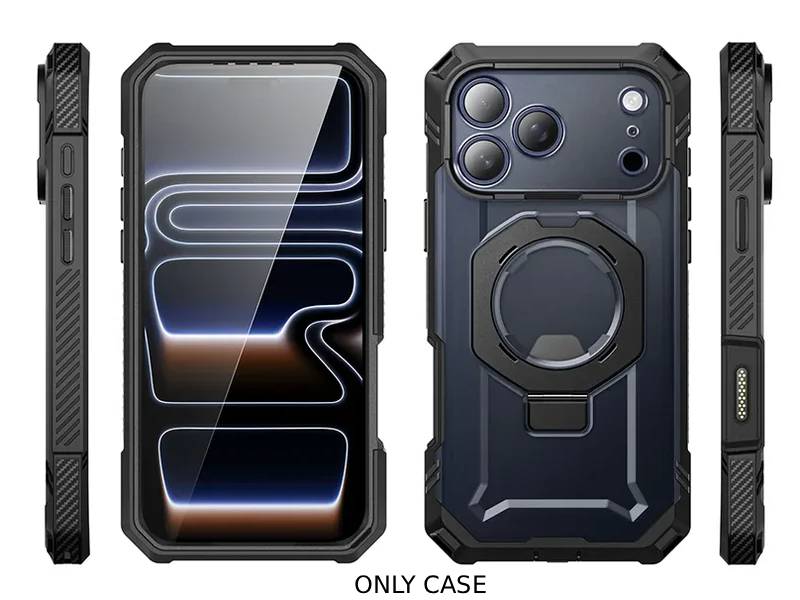 i-Blason Unicorn Beetle GRIP PRO MagSafe Case with HD Tempered Glass for iPhone 17 Pro - Black