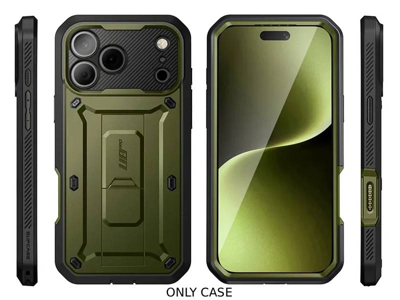 i-Blason Unicorn Beetle PRO Rugged Case with Built-in Screen Protector for iPhone 17 Pro - Dark Green