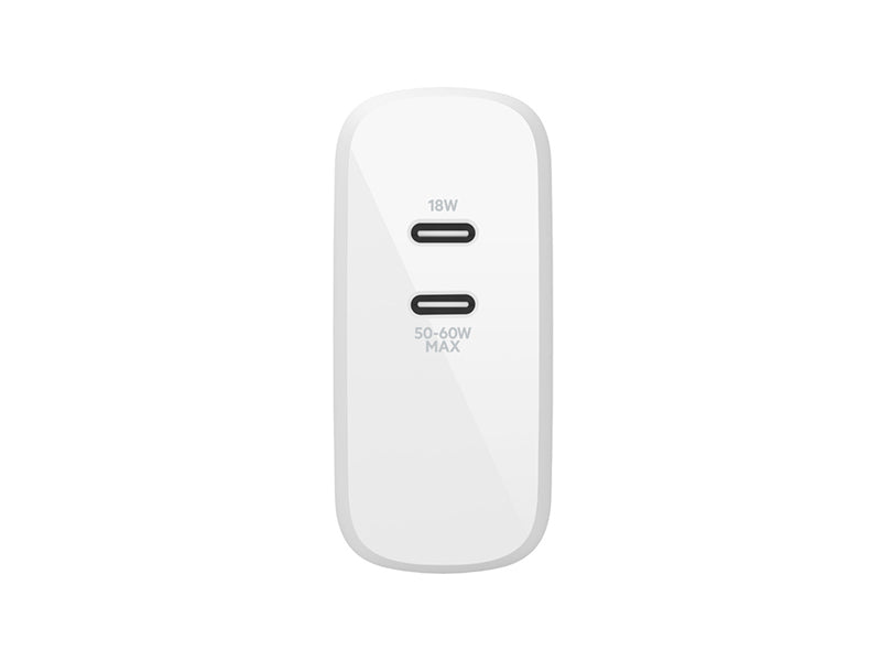 Belkin BoostCharge Pro Dual USB-C GaN Wall Charger 68W - White