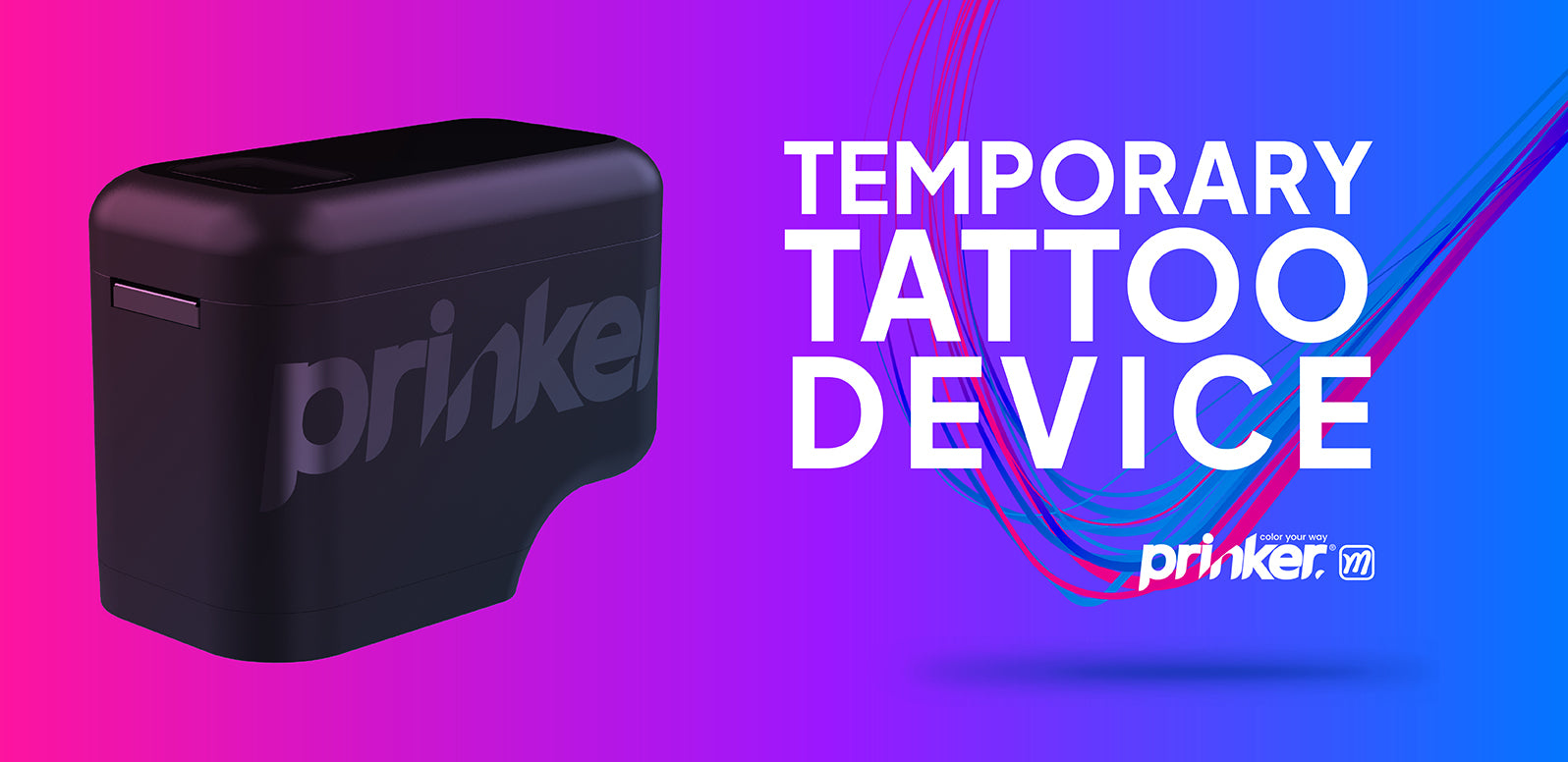 Prinker M Temporary Tattoo Printer Starter Kit - Waterproof Custom Tattoos, Full Color Ink, iOS/Android App
