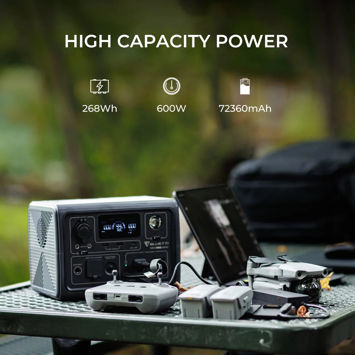EB3A 600W Portable Solar Generator, 268Wh LiFePO4 Power Station for Camping & Emergencies