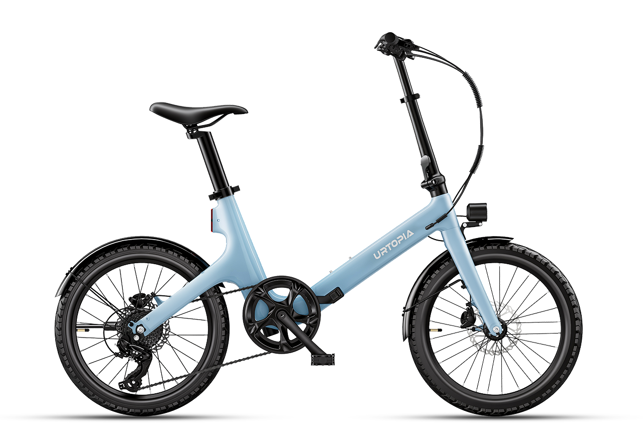 Urtopia Carbon Fold Step-Thru E-Bike - Glacier Blue