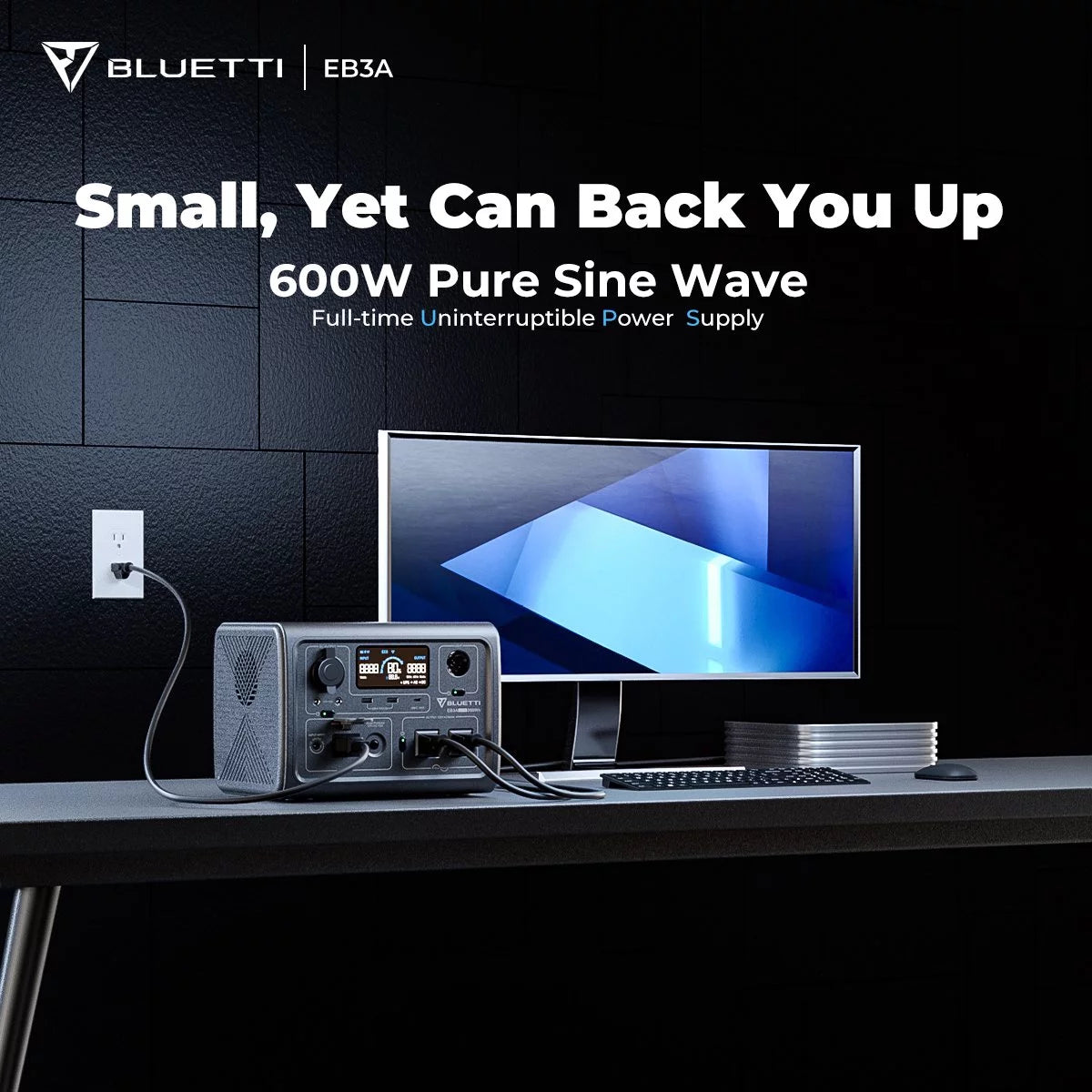 EB3A 600W Portable Solar Generator, 268Wh LiFePO4 Power Station for Camping & Emergencies