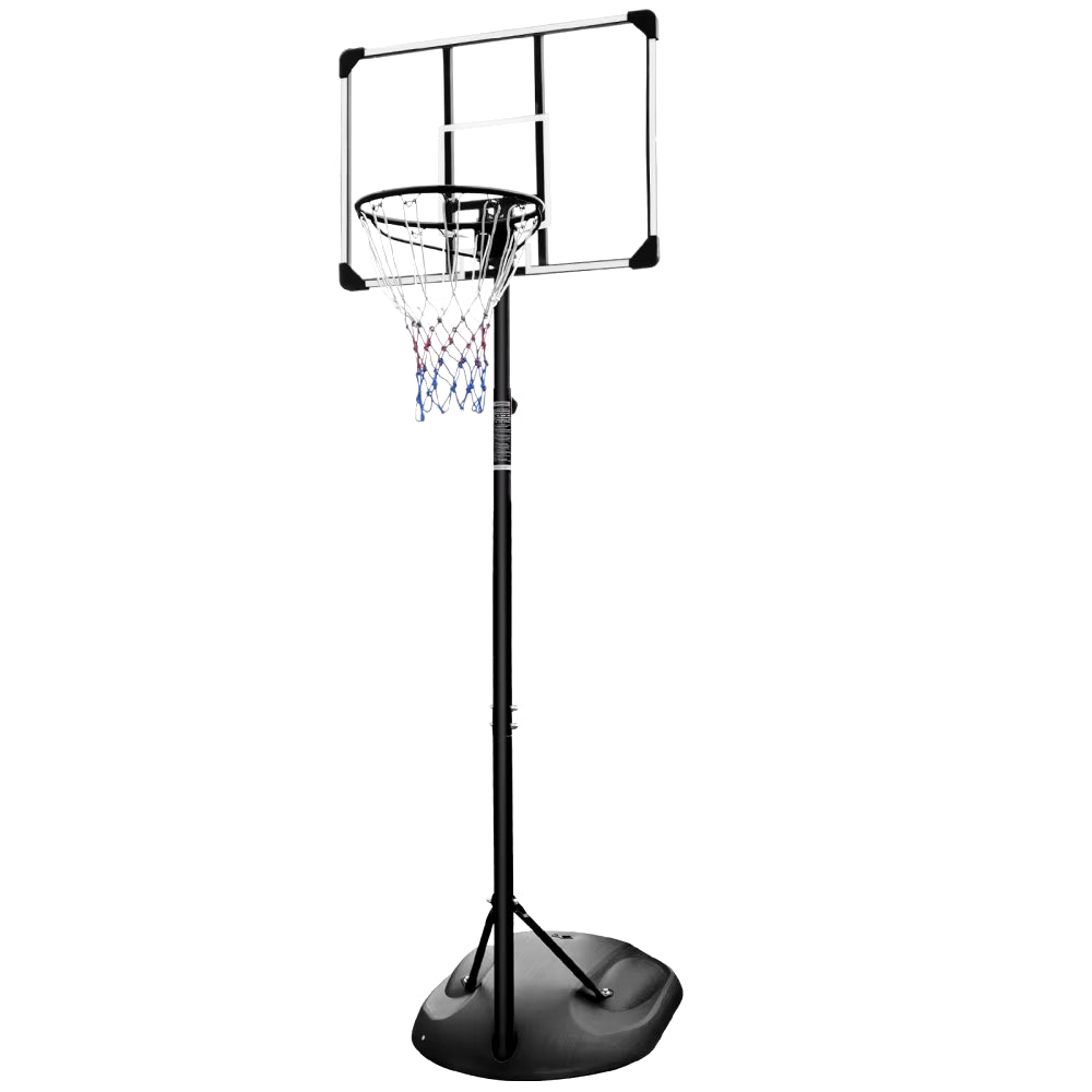 Height-Adjustable Portable Basketball Hoop - 7.5 to 9.2 Ft with 32-Inch Backboard & Wheels for Indoor/Outdoor Play
