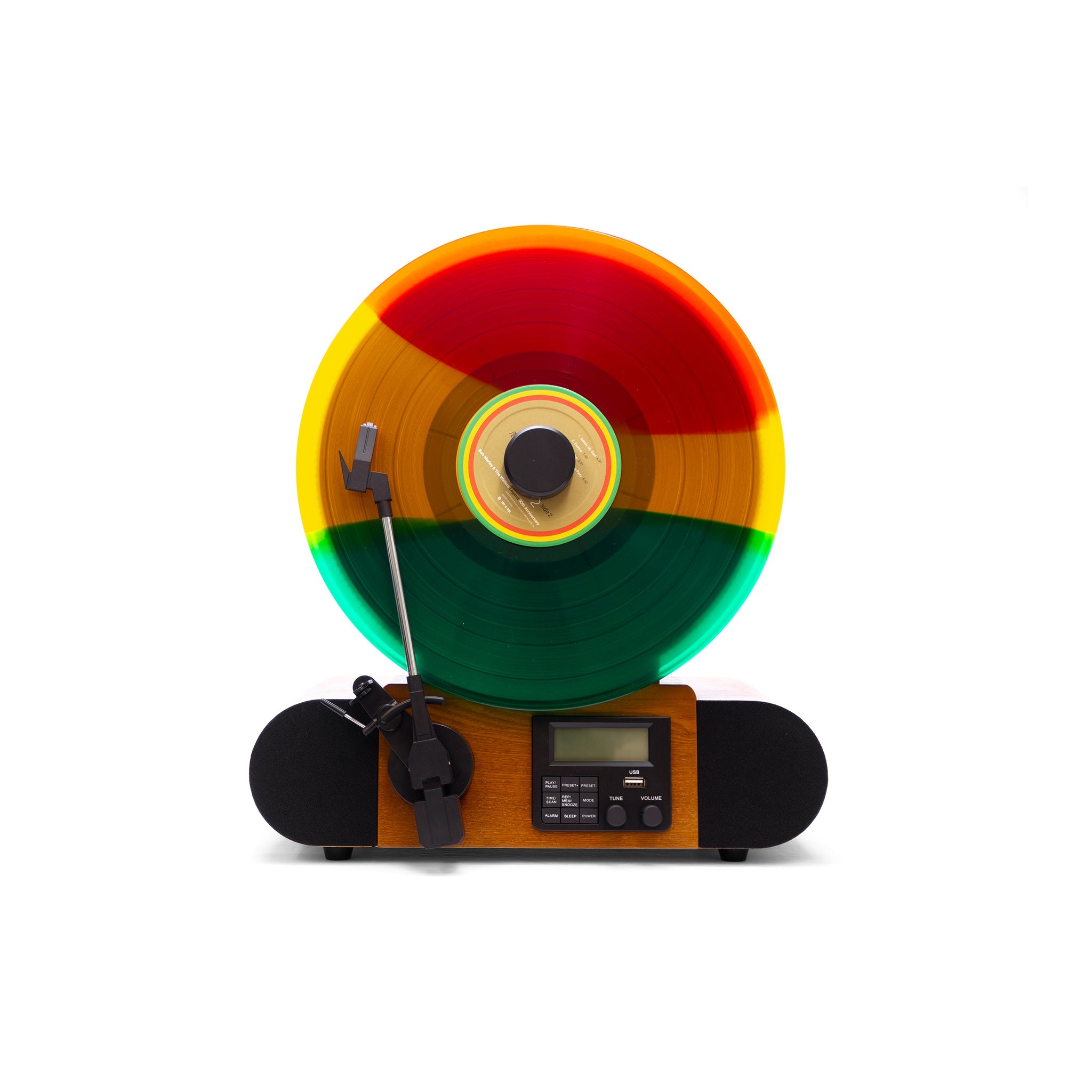 Fuse Vert Vertical Vinyl Three Speed Record Player with Bluetooth and FM Radio