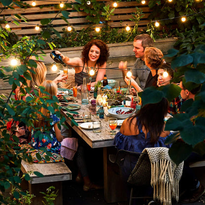 50FT Shatterproof LED Globe String Lights - Dimmable, Waterproof Edison Bulbs for Outdoor Patio, Party, and Wedding Decor