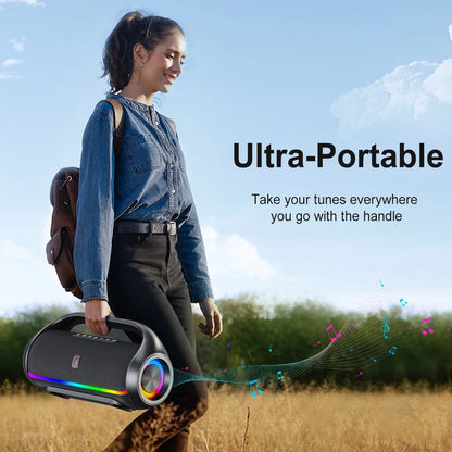 Waterproof Bluetooth Speaker with RGB Lights – Ideal for Pool & Beach Parties