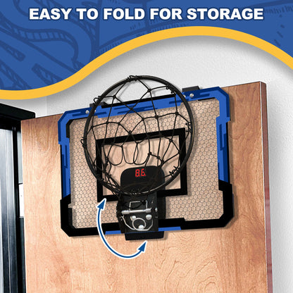 Mini Basketball Hoop with Electronic Scorer & Breakaway Rim - Includes 3 Balls & Inflator, Perfect for Indoor, Outdoor, or Pool Play