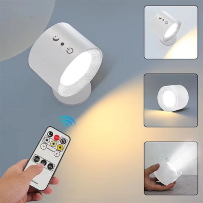 LED Double Head Wall Lamp – Touch & Remote Control, 360° Rotatable, USB Rechargeable, Wireless Portable Night Light for Bedroom & Reading