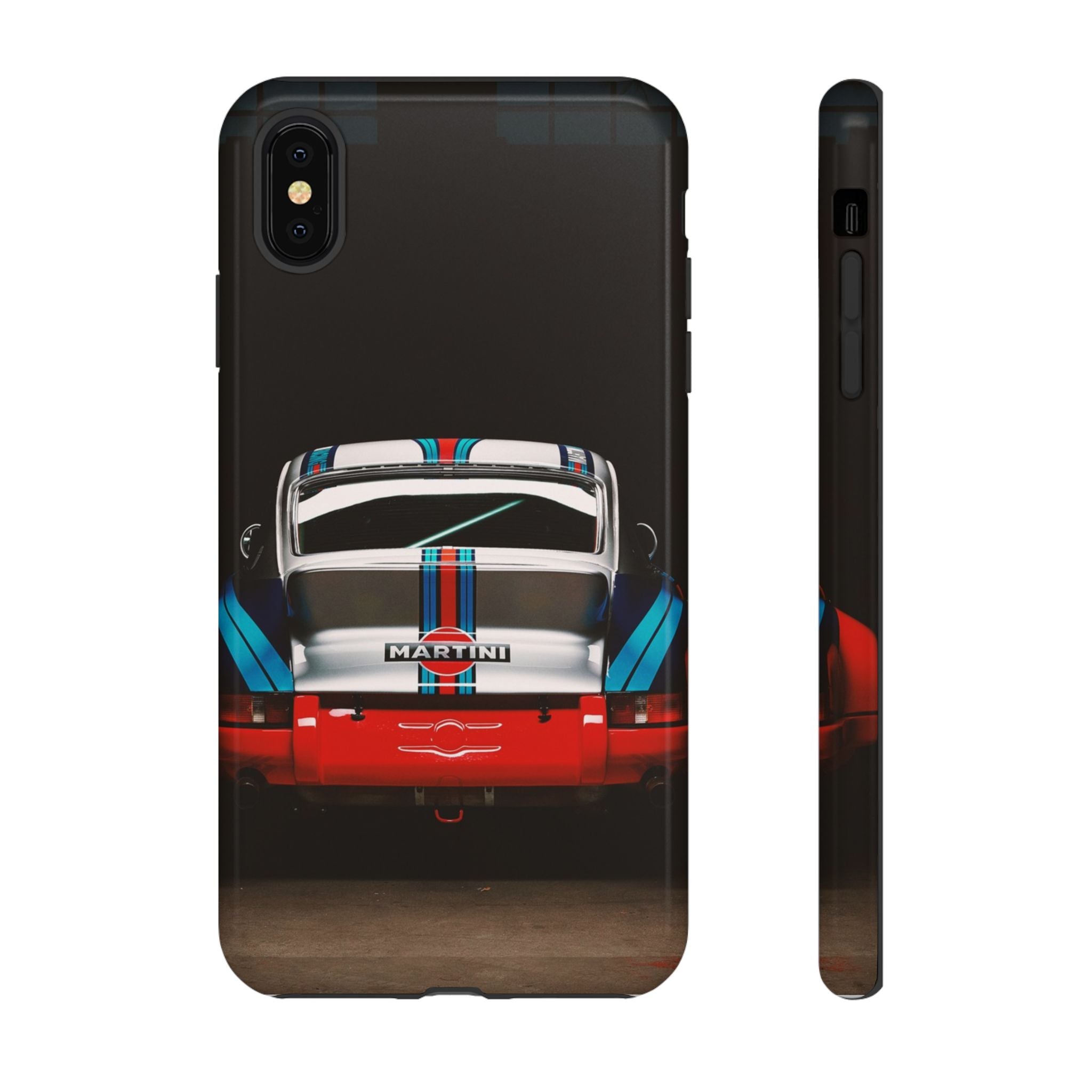 Classic Racecar Tough Phone Case — Retro Striped Vintage Sports Car Design
